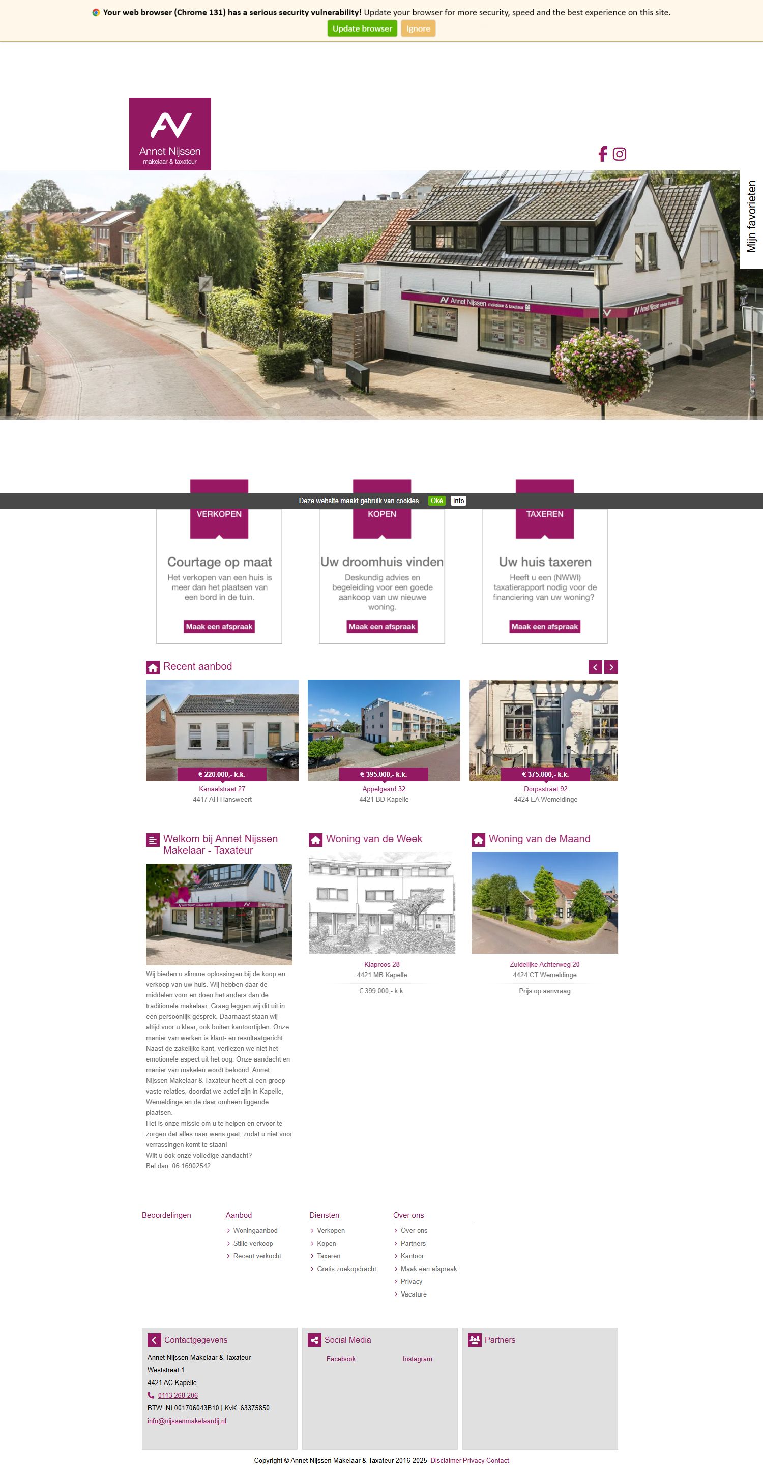 Screenshot of the website of www.nijssenmakelaardij.nl