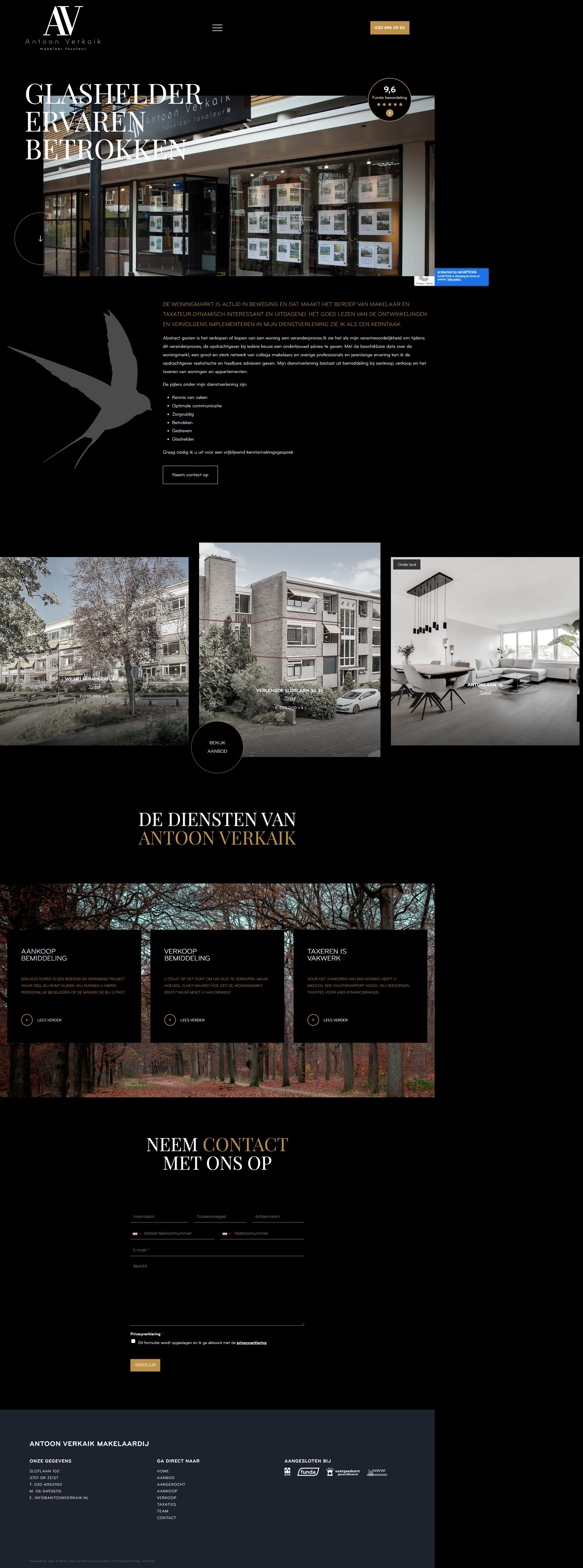 Capture d'écran du site web de www.antoonverkaik.nl