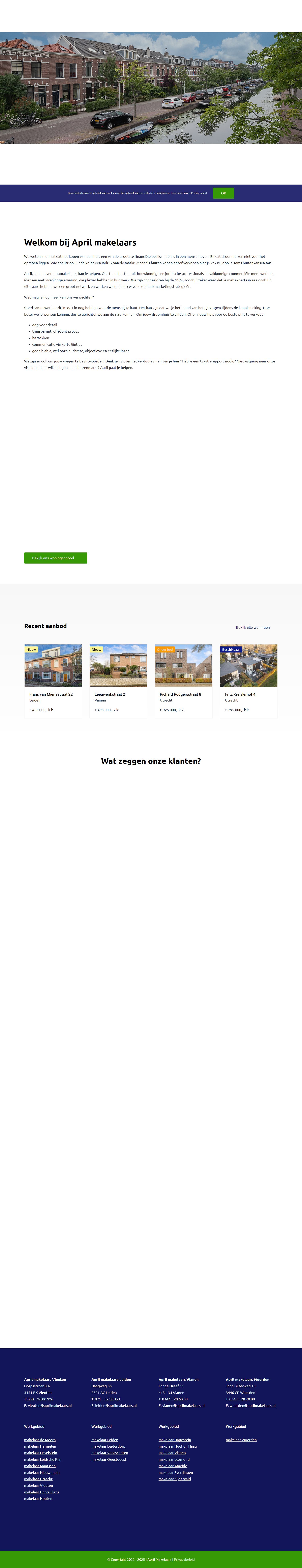 Screenshot of the website of www.aprilmakelaars.nl