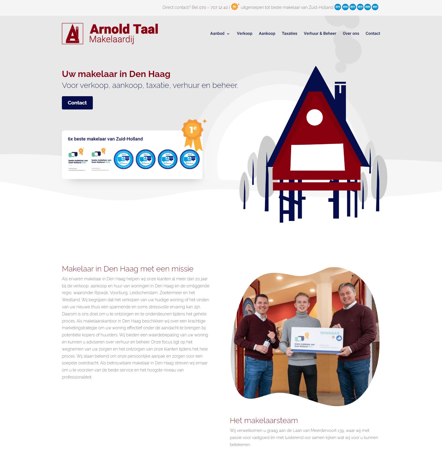 Screenshot van de website van www.arnoldtaal.nl