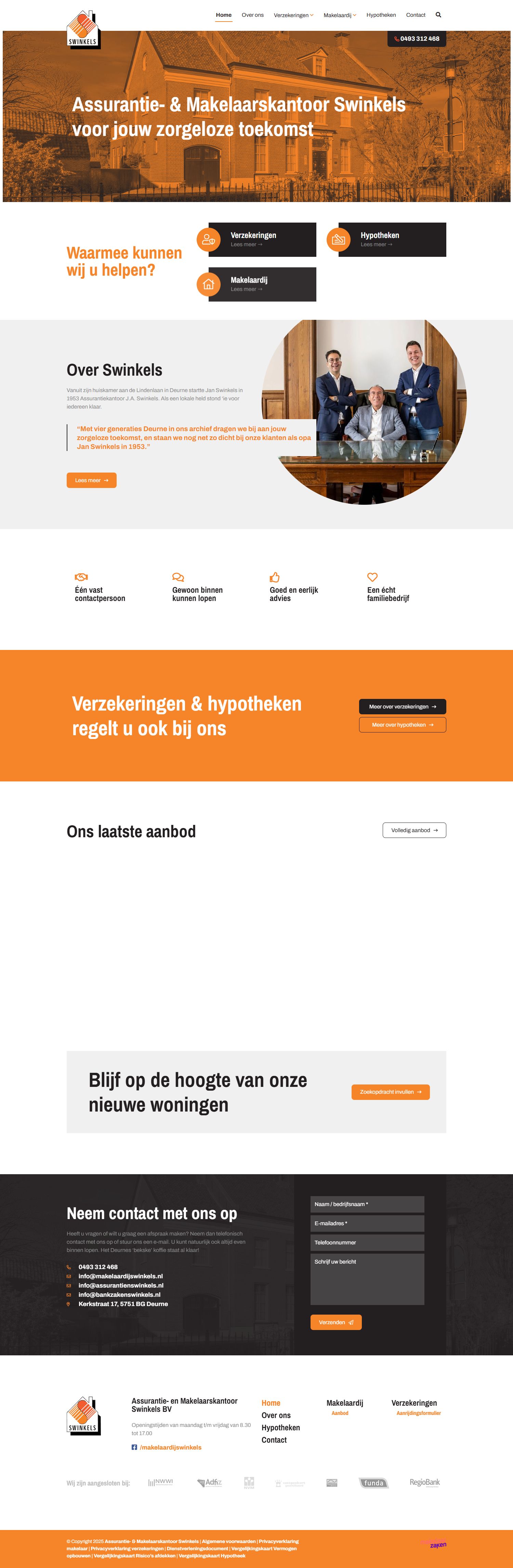 Screenshot of the website of www.makelaardijswinkels.nl