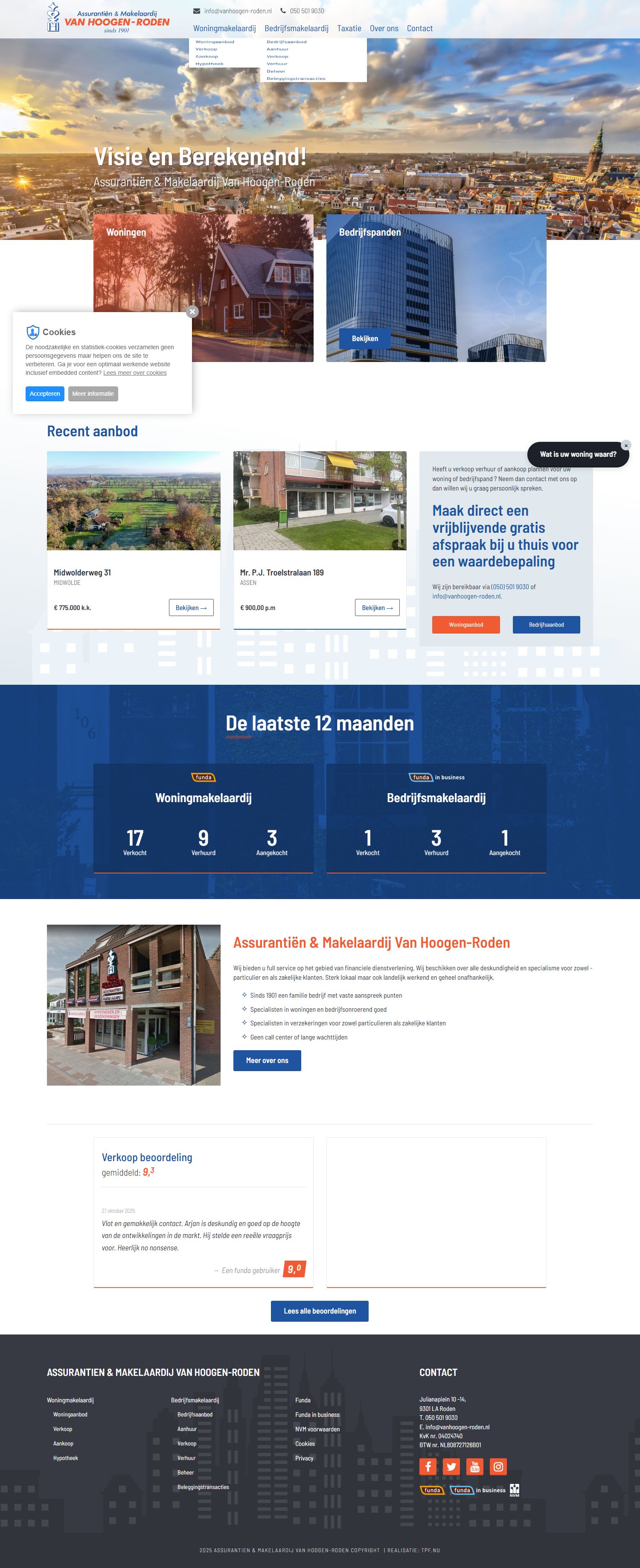 Screenshot van de website van www.vanhoogen-roden.nl