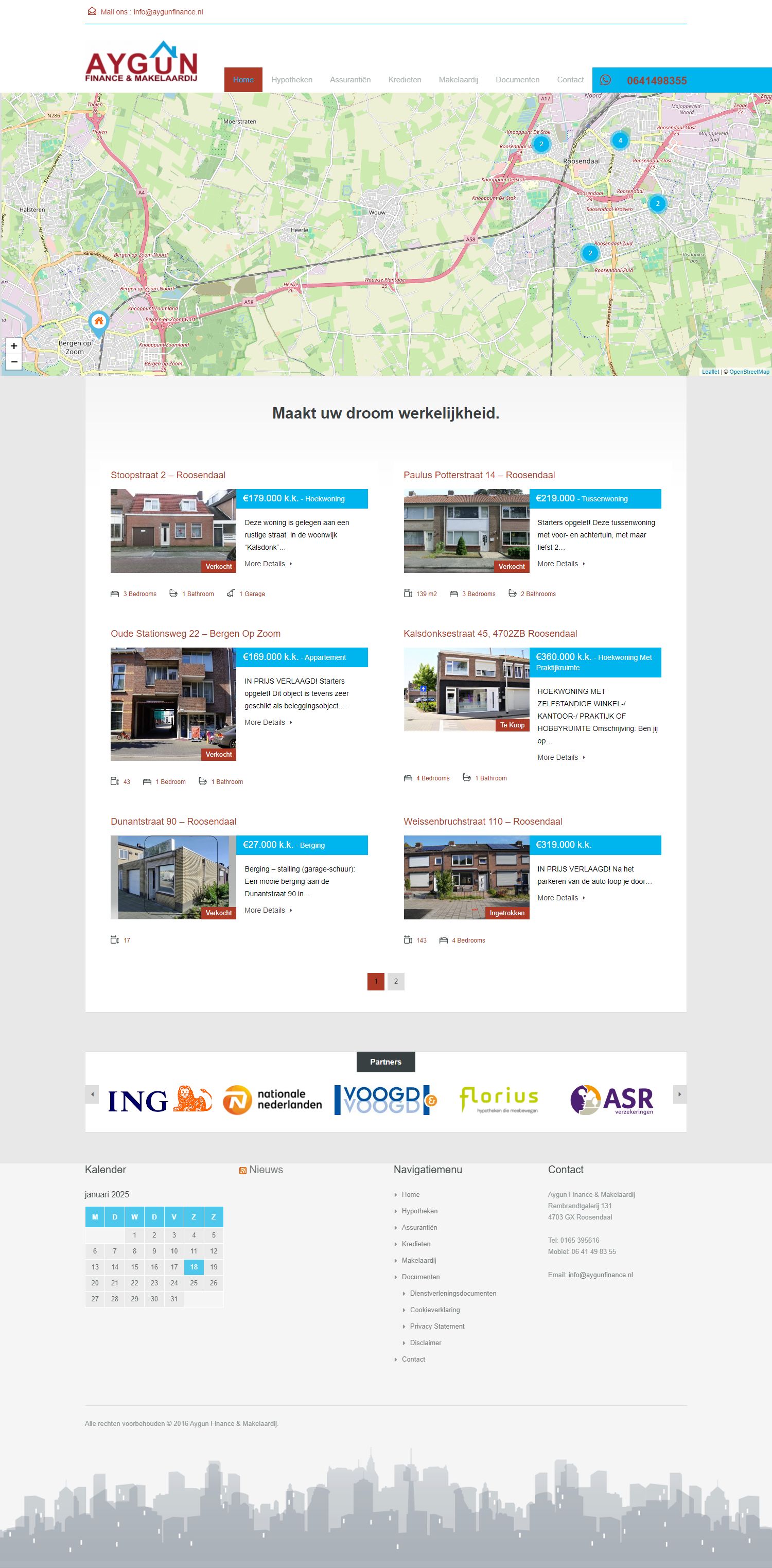 Screenshot van de website van www.aygunfinance.nl