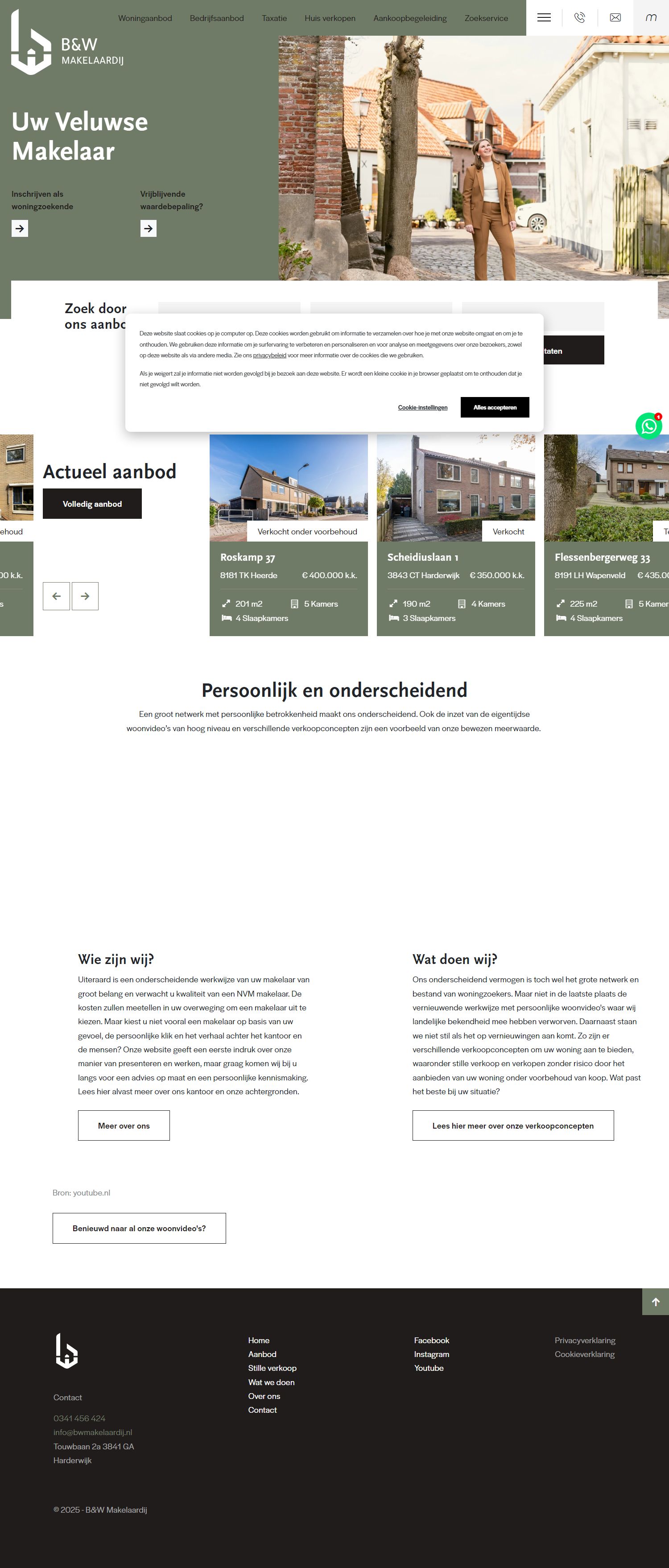 Screenshot van de website van www.bwmakelaardij.nl