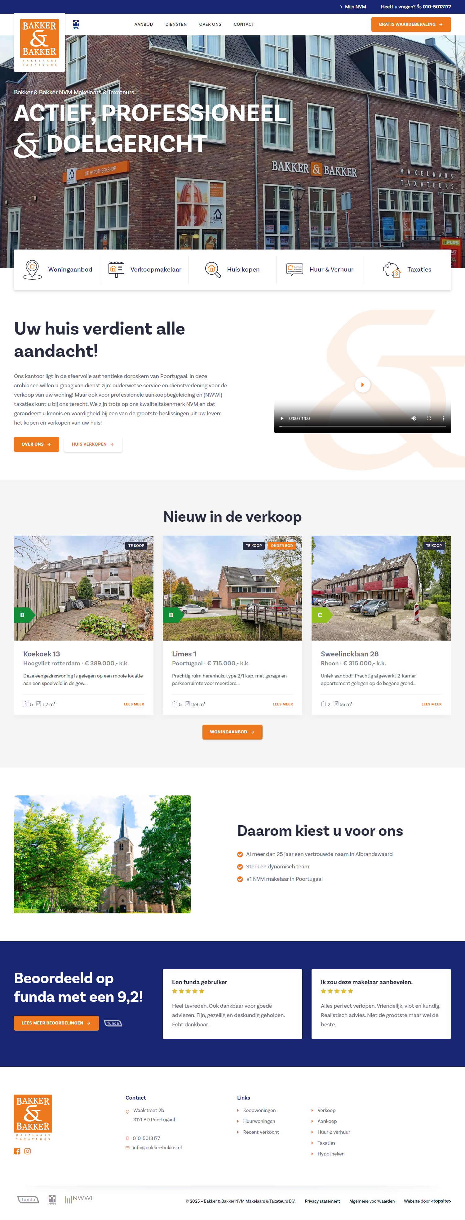 Screenshot van de website van www.bakker-bakker.nl