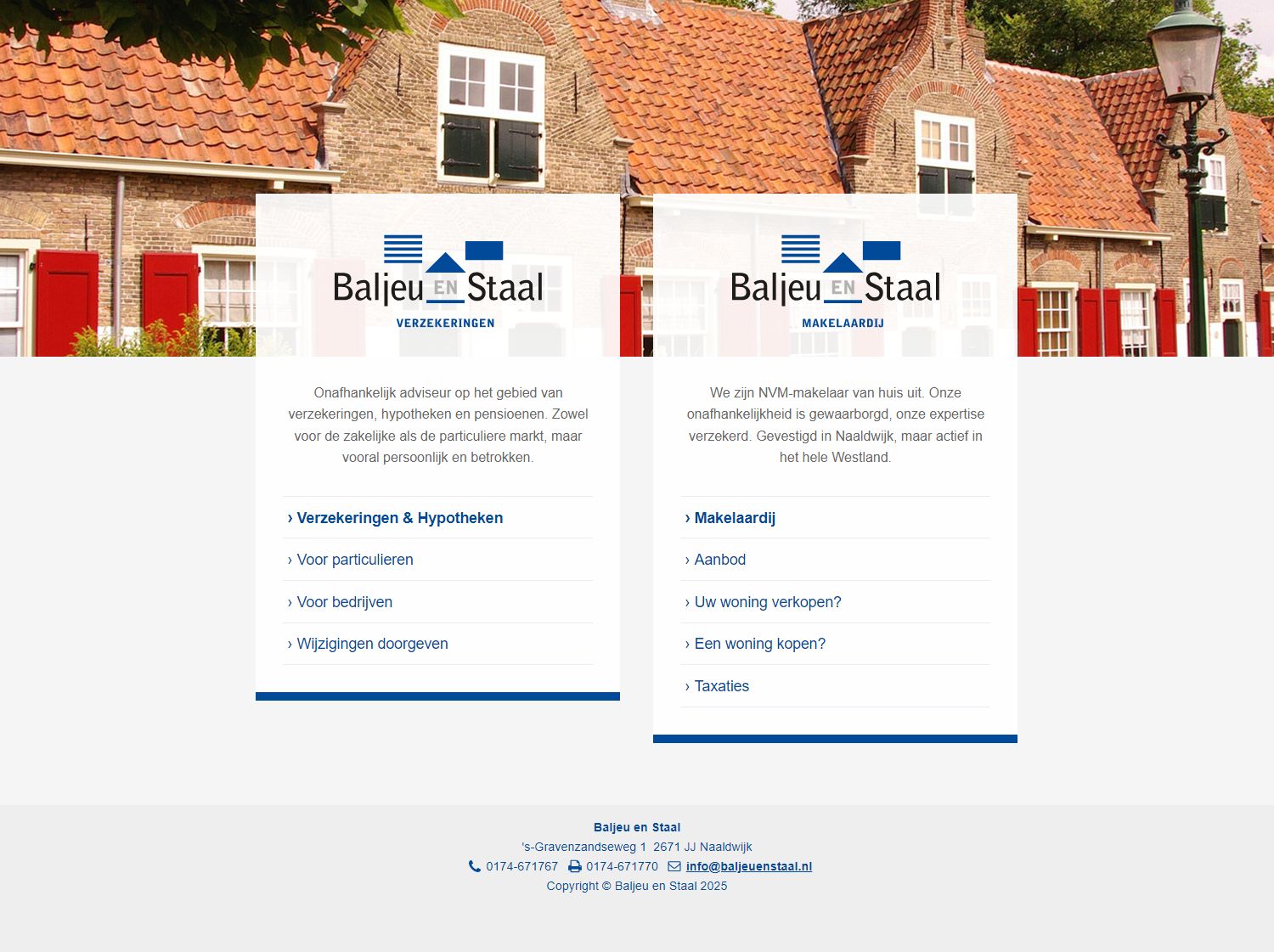 Screenshot van de website van www.baljeuenstaal.nl