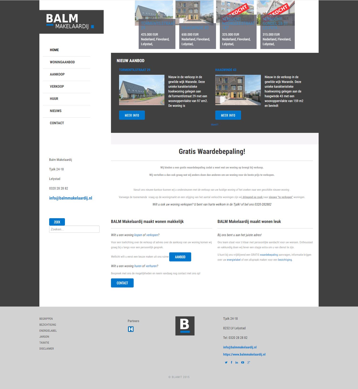 Screenshot van de website van www.balmmakelaardij.nl