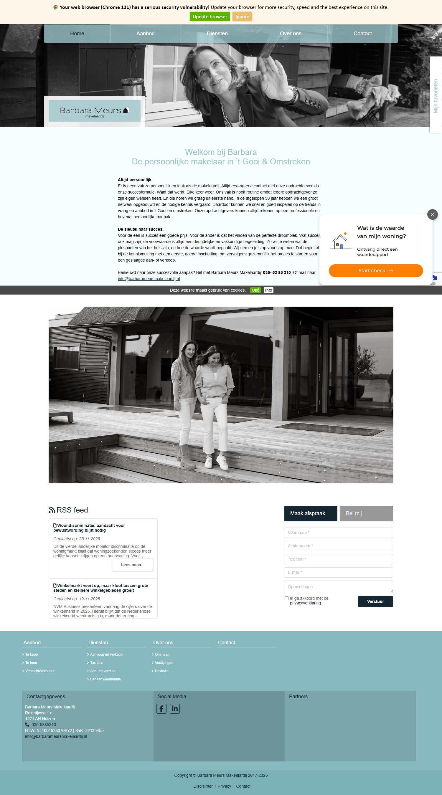 Capture d'écran du site web de www.barbarameursmakelaardij.nl