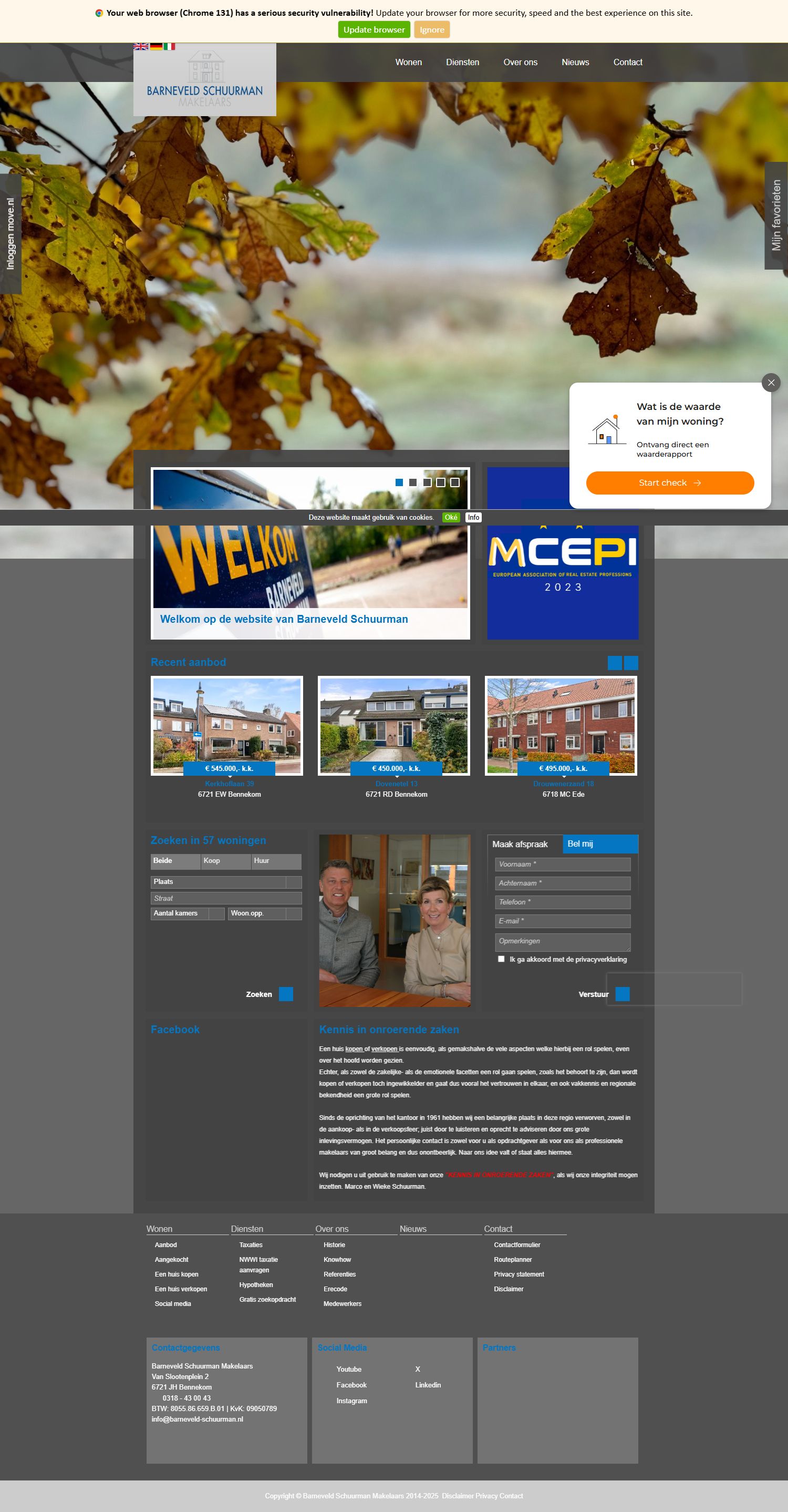 Screenshot van de website van www.barneveld-schuurman.nl