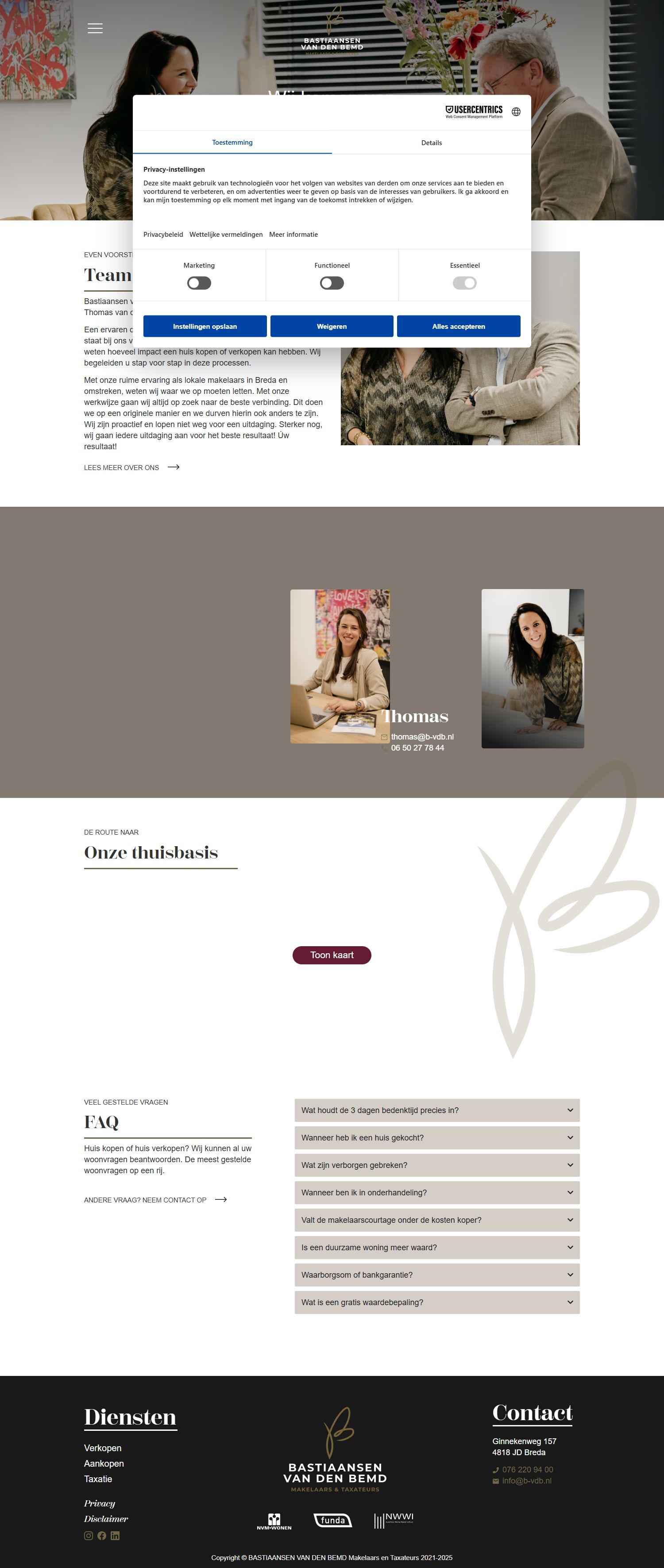 Screenshot der Website von bastiaansenvandenbemd.nl