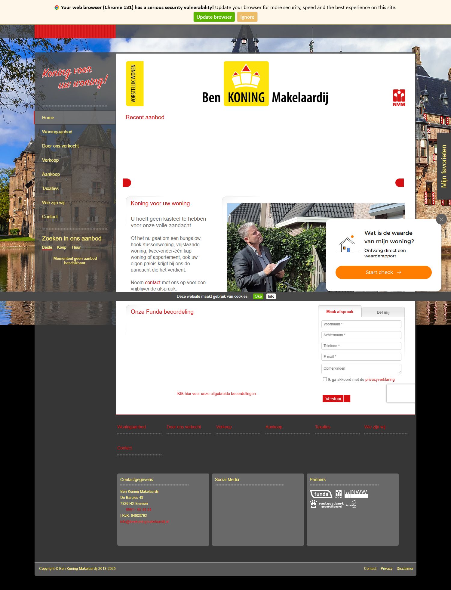 Capture d'écran du site web de www.benkoningmakelaardij.nl