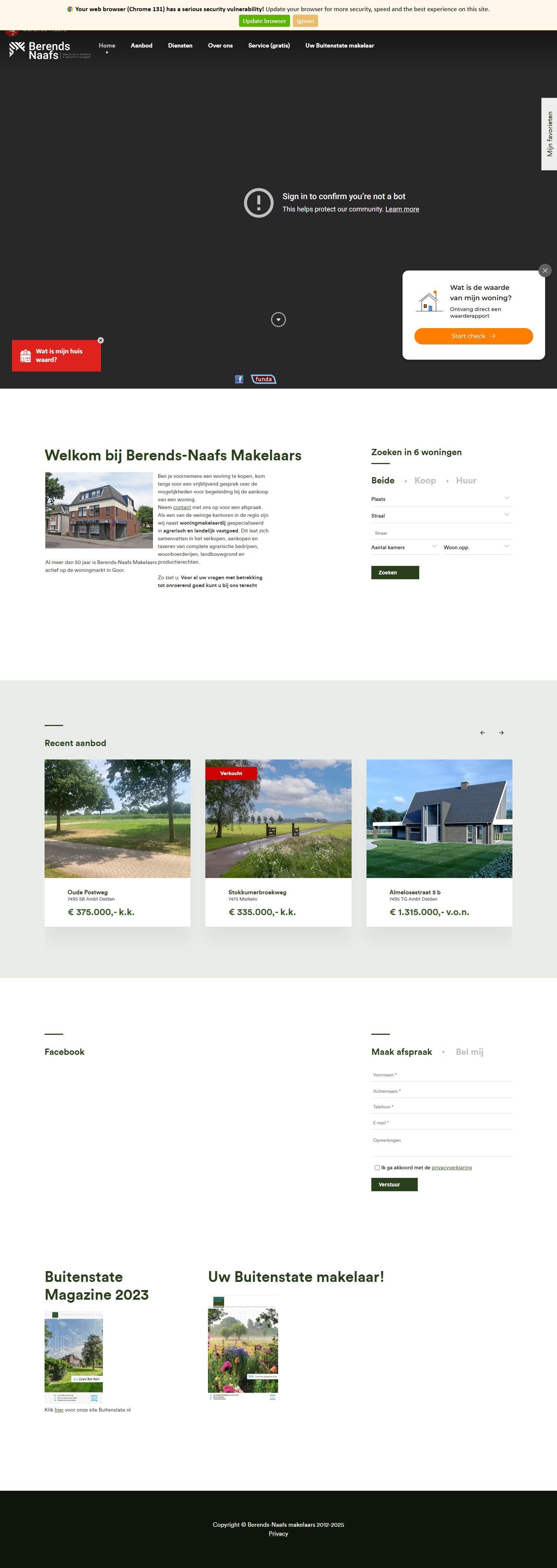 Screenshot of the website of www.berendsnaafs.nl