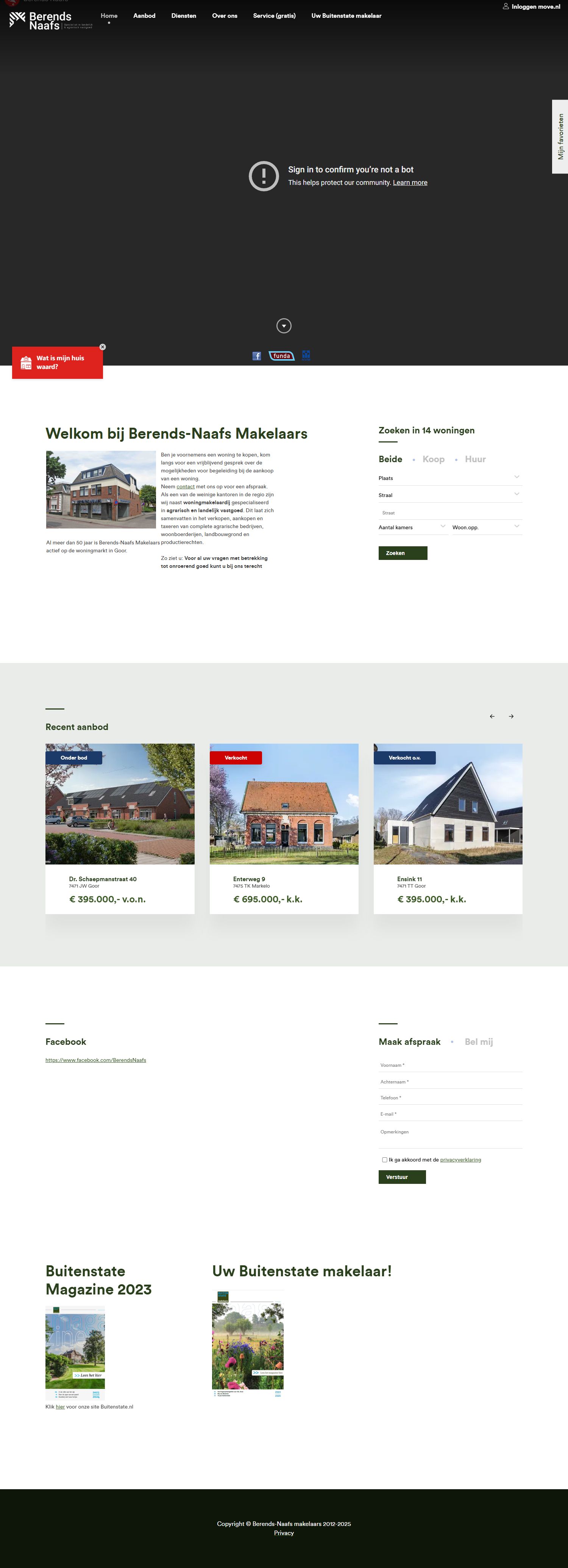 Screenshot of the website of www.berendsnaafs.nl