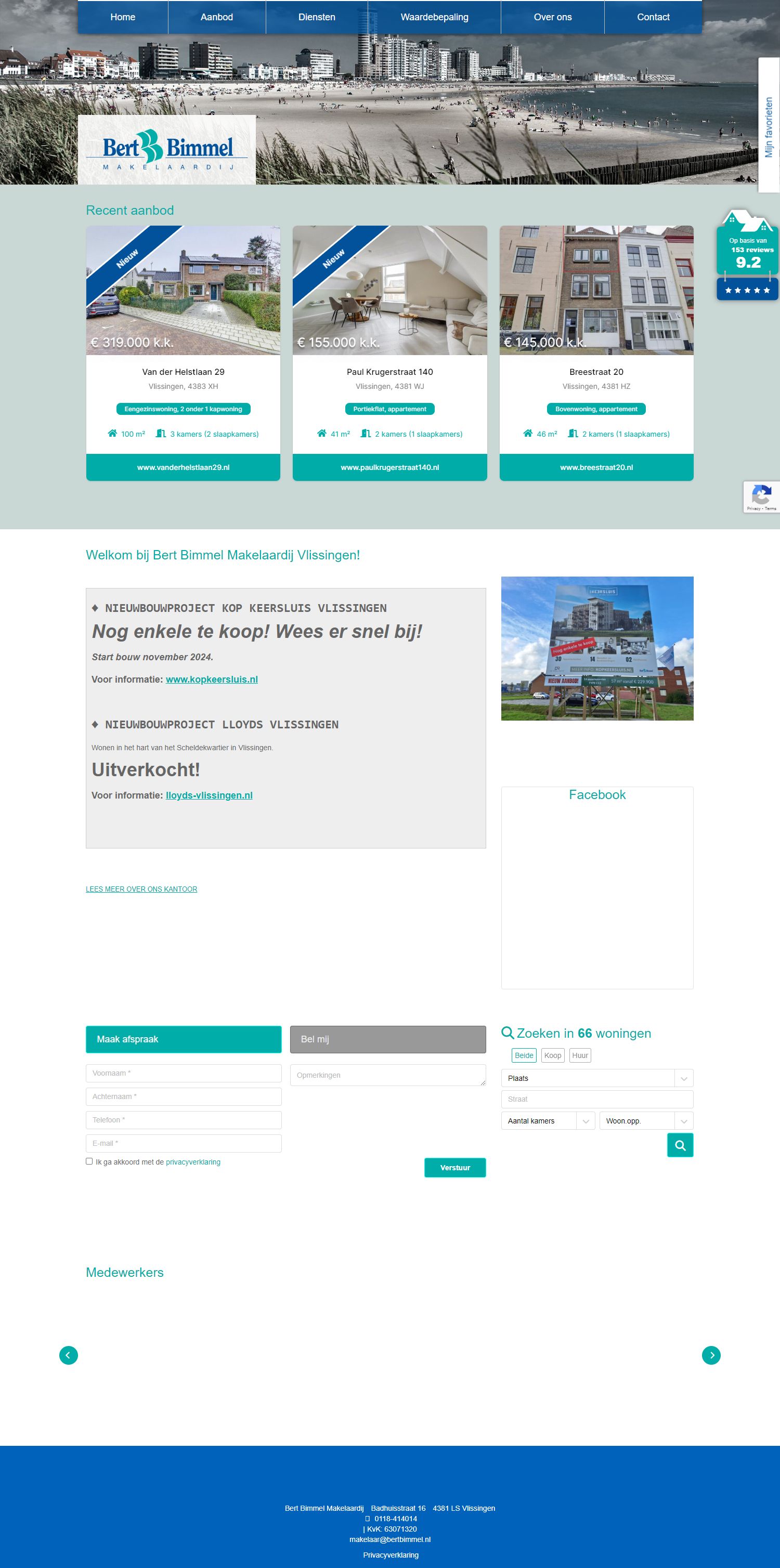 Screenshot van de website van www.bertbimmel.nl