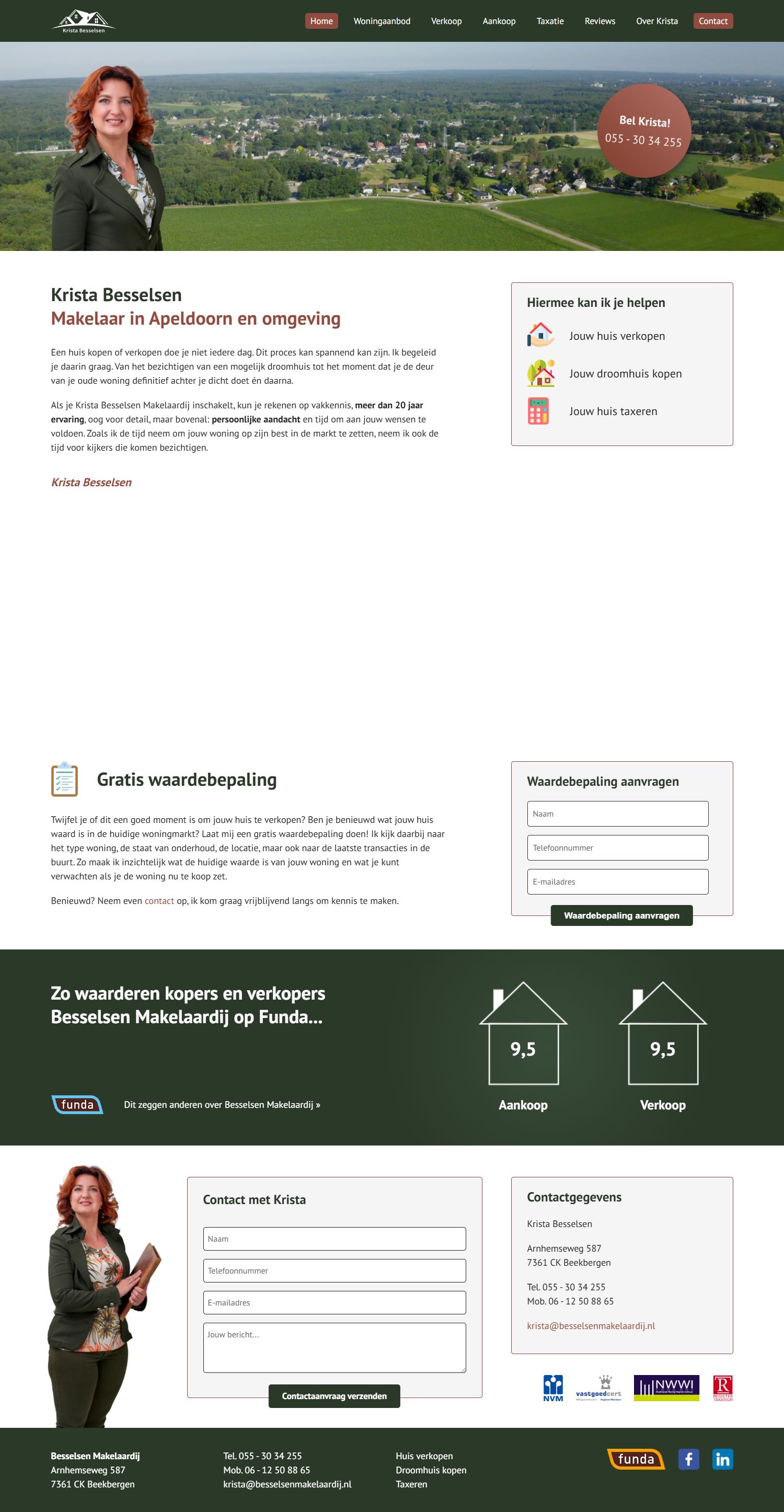 Screenshot of the website of besselsenmakelaardij.nl