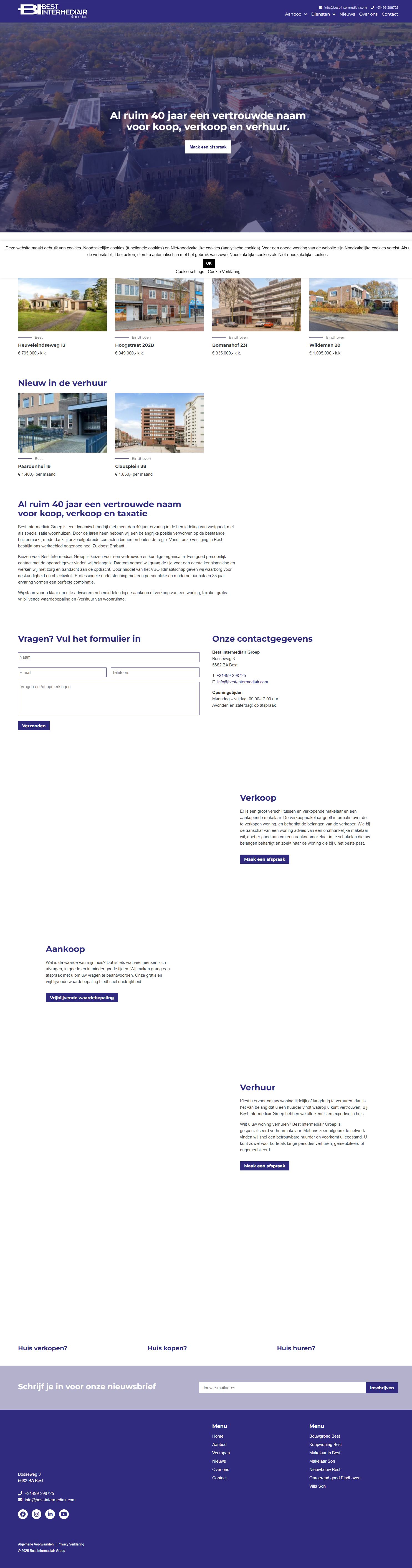 Screenshot of the website of www.best-intermediair.com