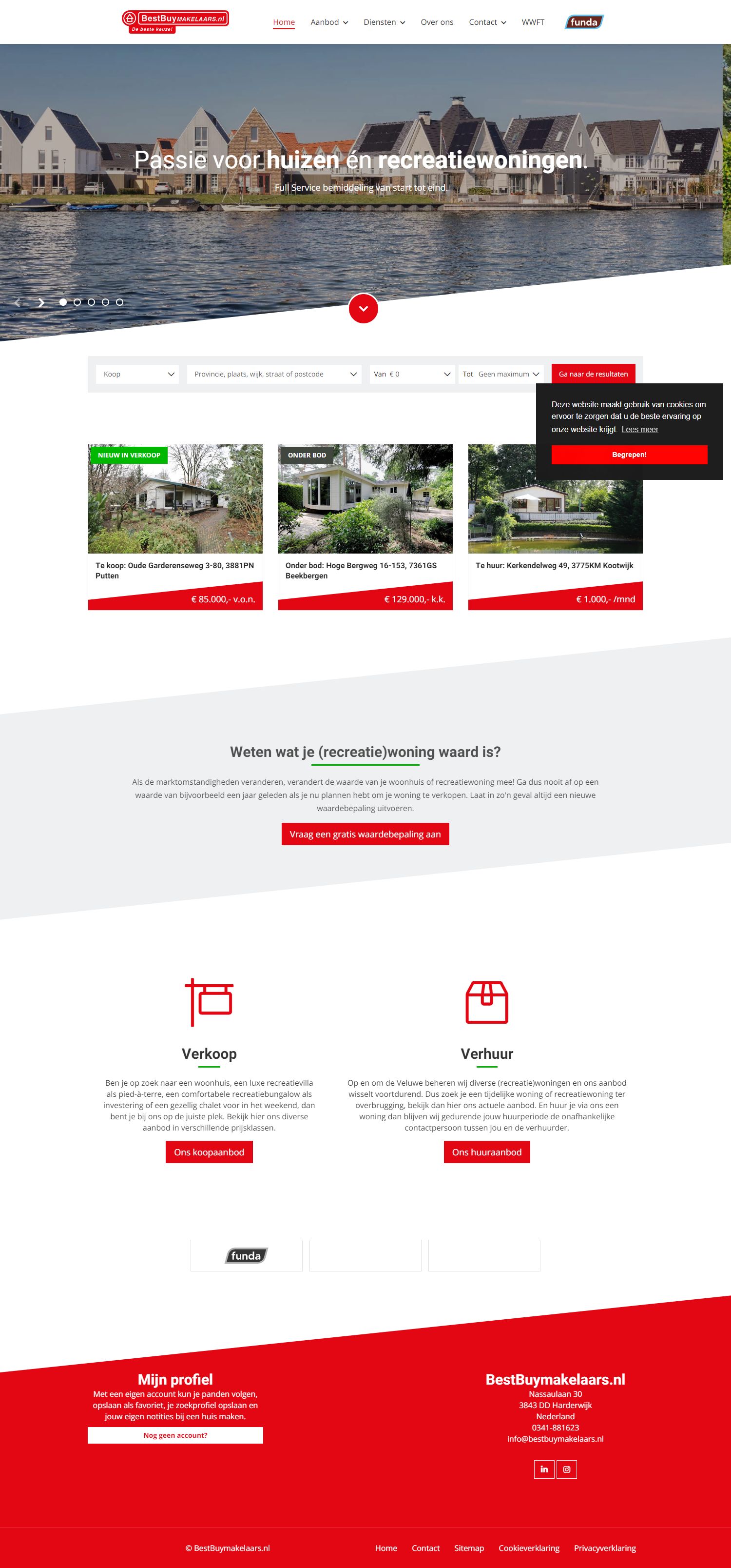 Screenshot van de website van www.bestbuymakelaars.nl