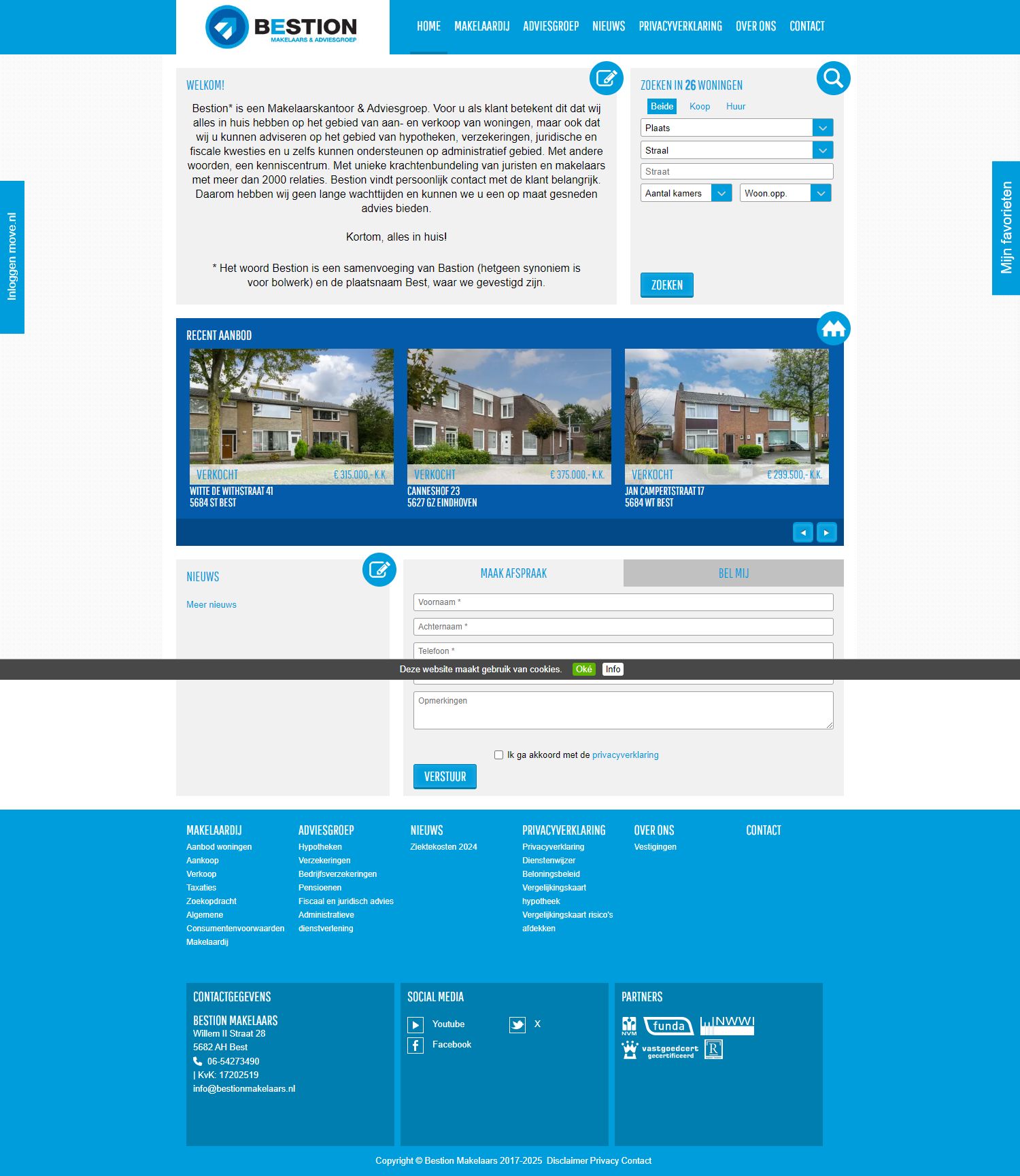 Screenshot van de website van www.bestionmakelaars.nl