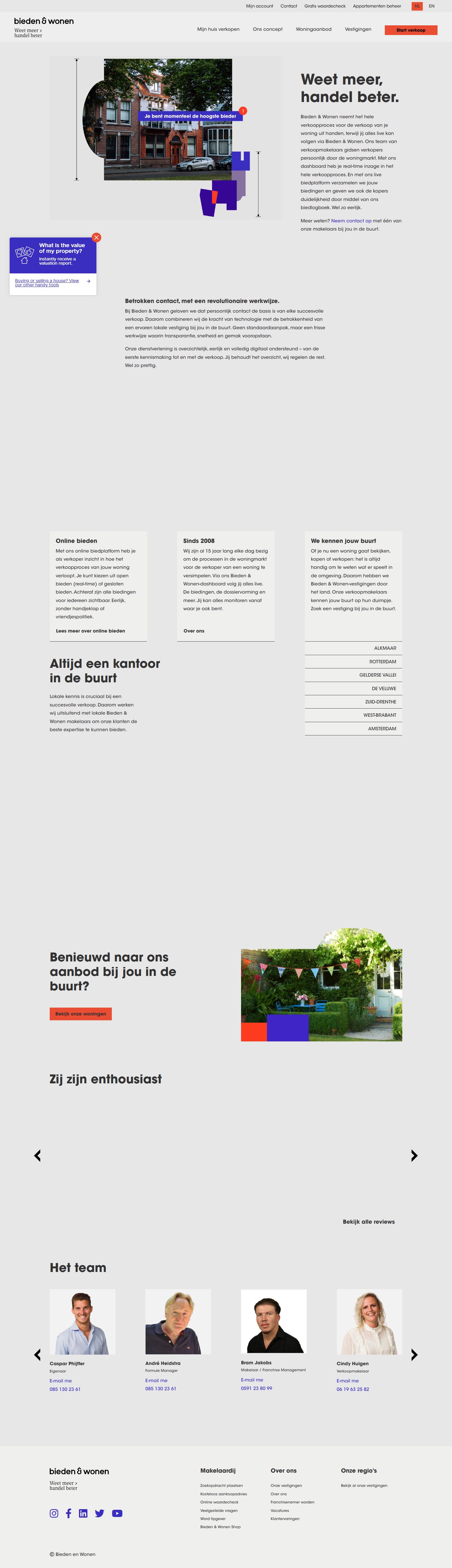 Team foto van Bieden & Wonen West-Brabant