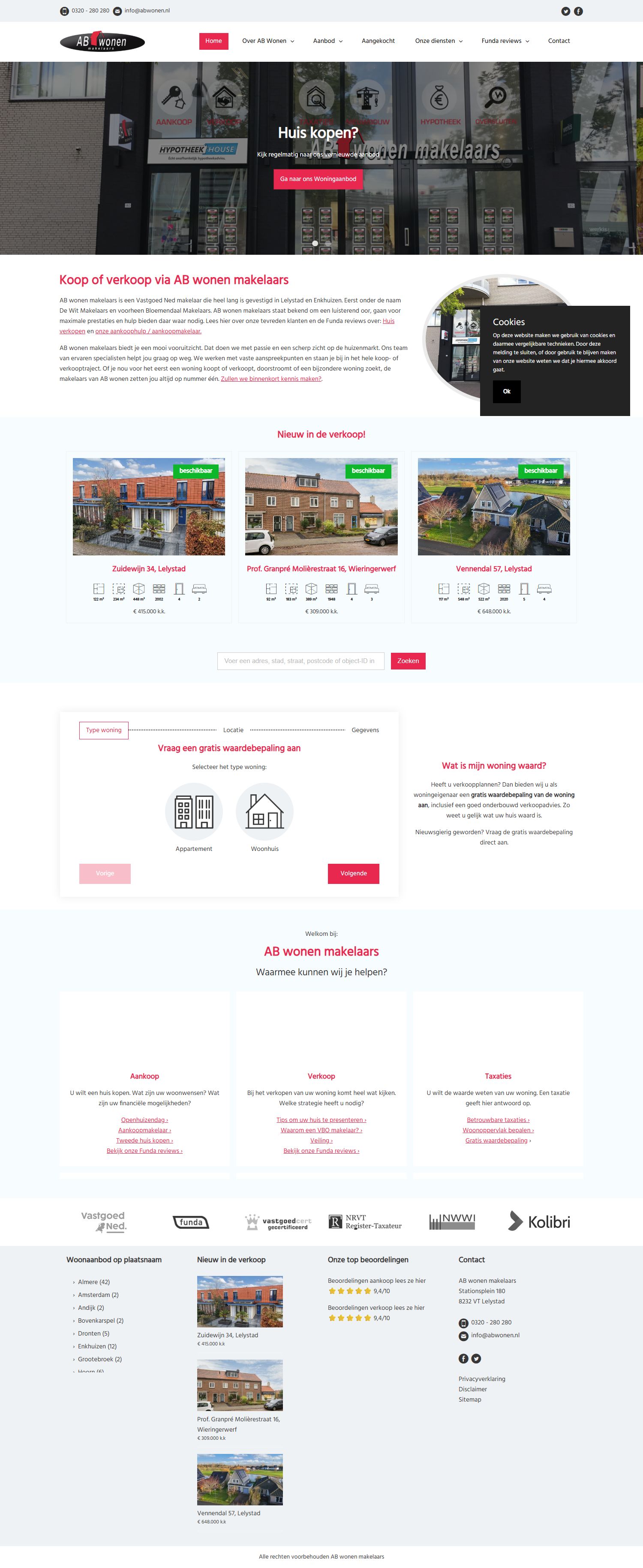 Screenshot of the website of www.bloemendaalmakelaars.nl