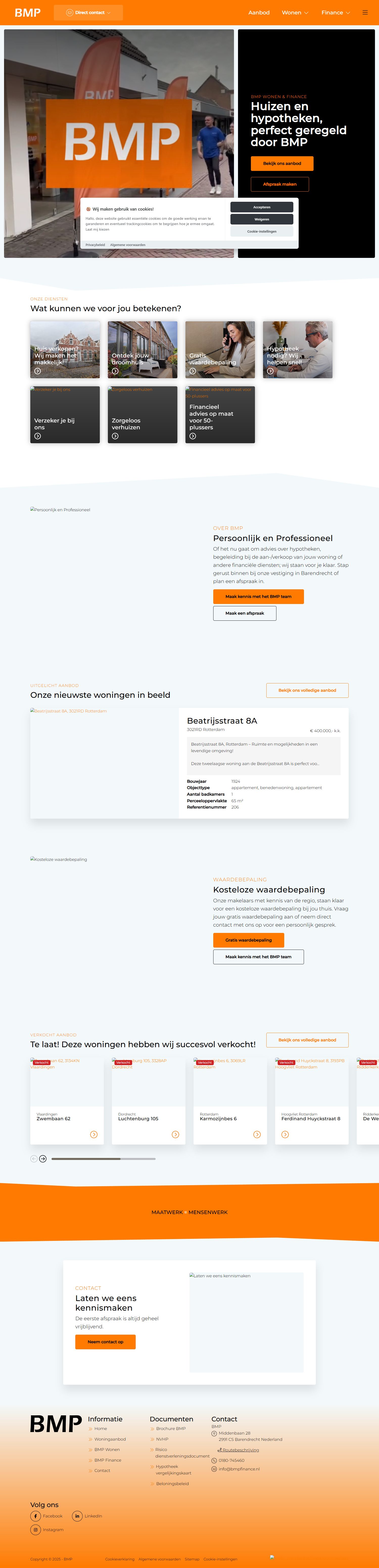 Capture d'écran du site web de www.bmpwonen.nl