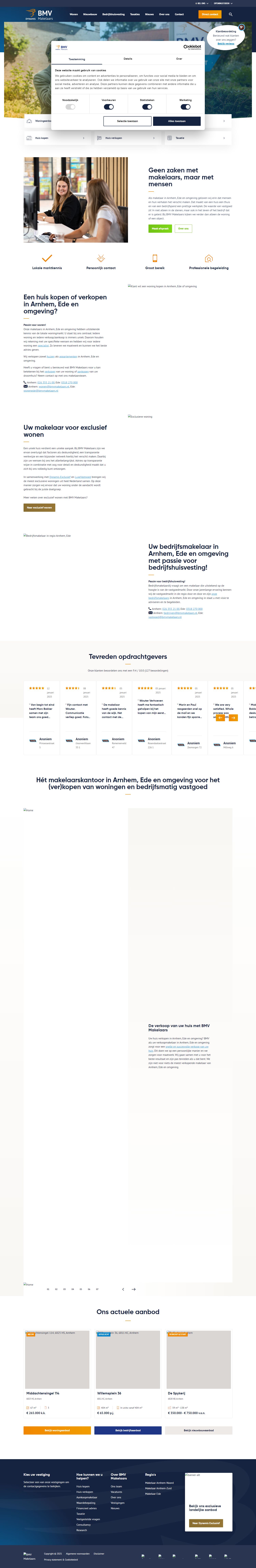 Screenshot van de website van www.bmvmakelaars.nl