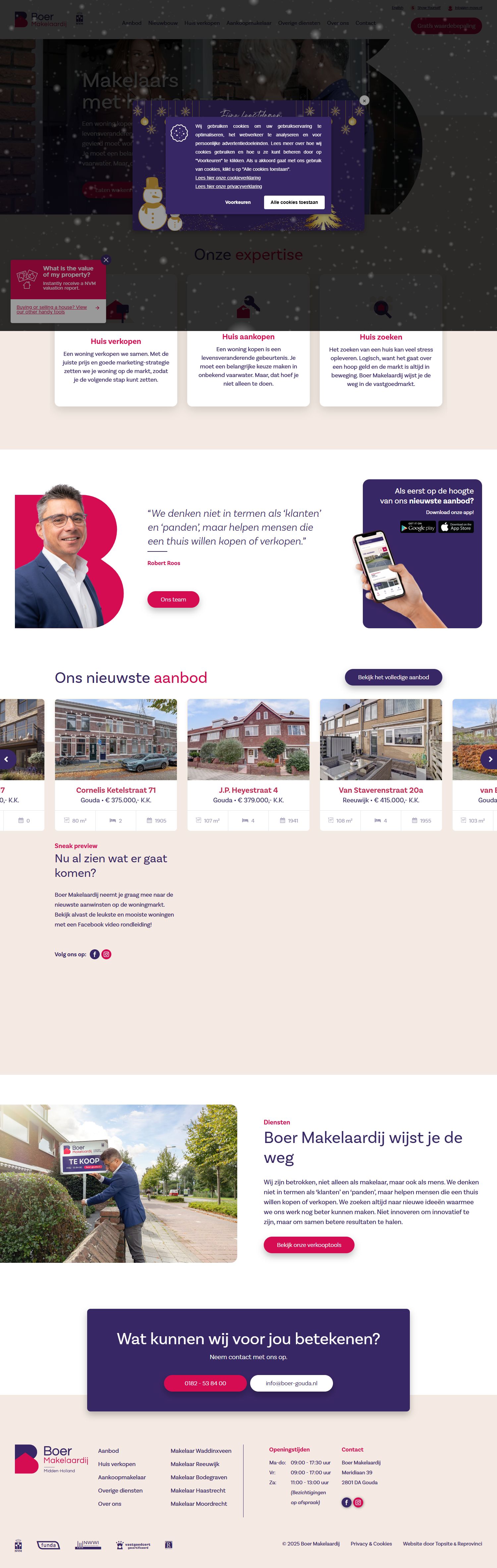 Capture d'écran du site web de www.boer-gouda.nl