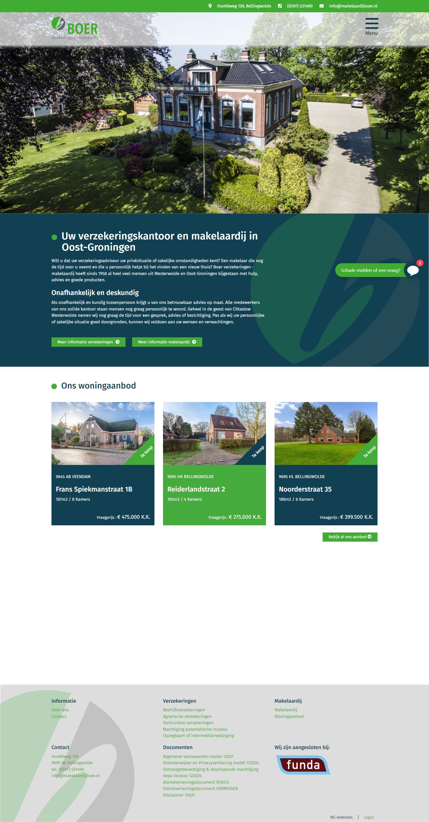 Screenshot van de website van www.makelaardijboer.nl