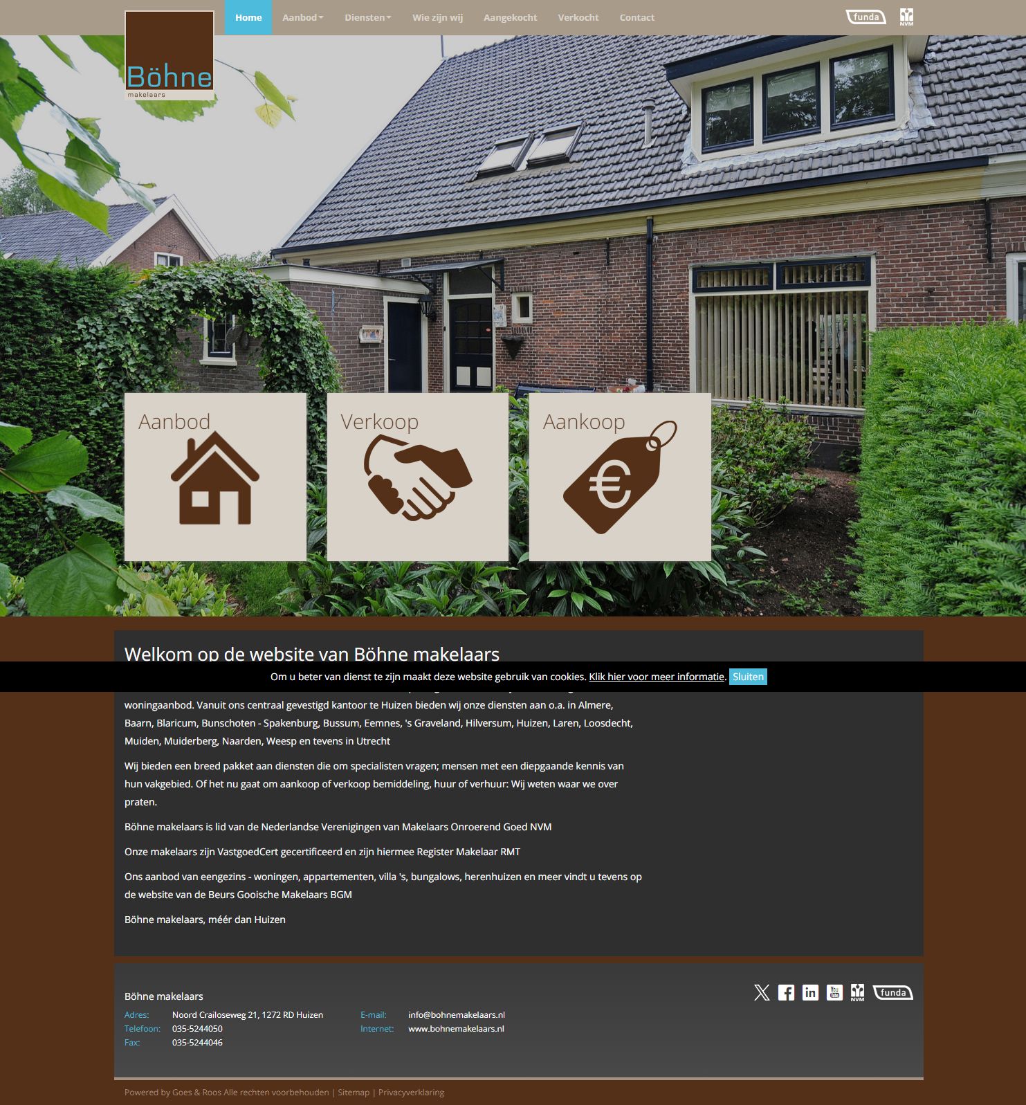 Screenshot van de website van www.bohnemakelaars.nl