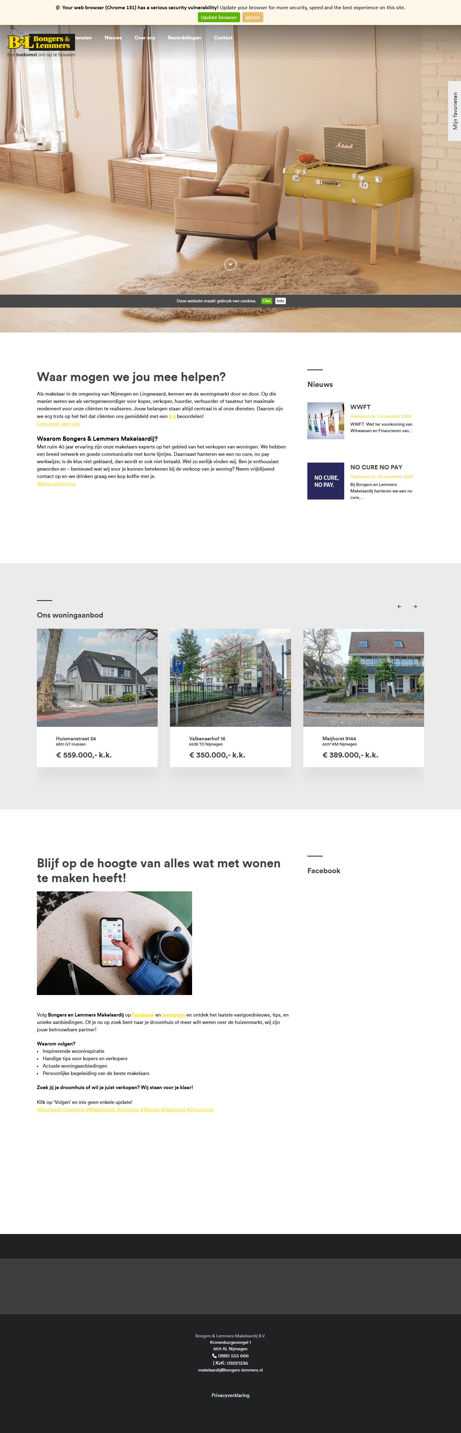 Screenshot van de website van www.bongers-lemmers.nl