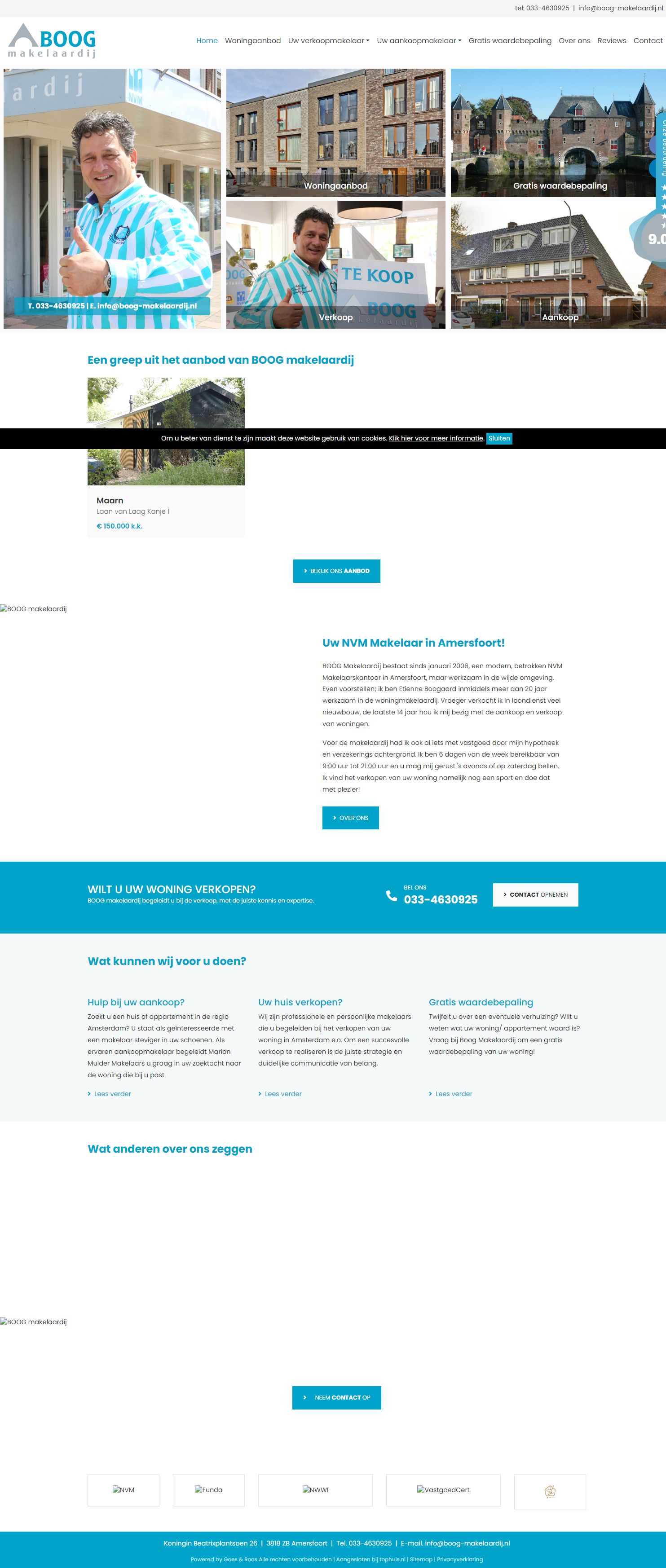 Screenshot van de website van www.boog-makelaardij.nl