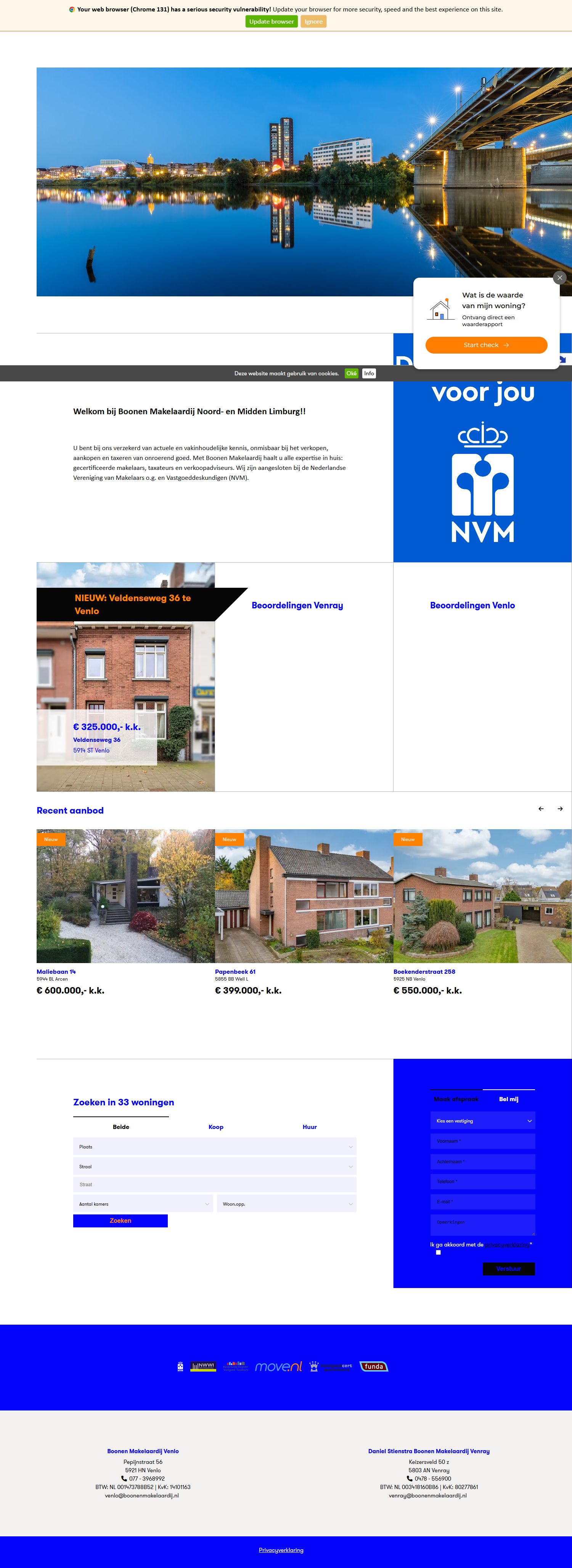 Screenshot of the website of www.boonenmakelaardij.nl