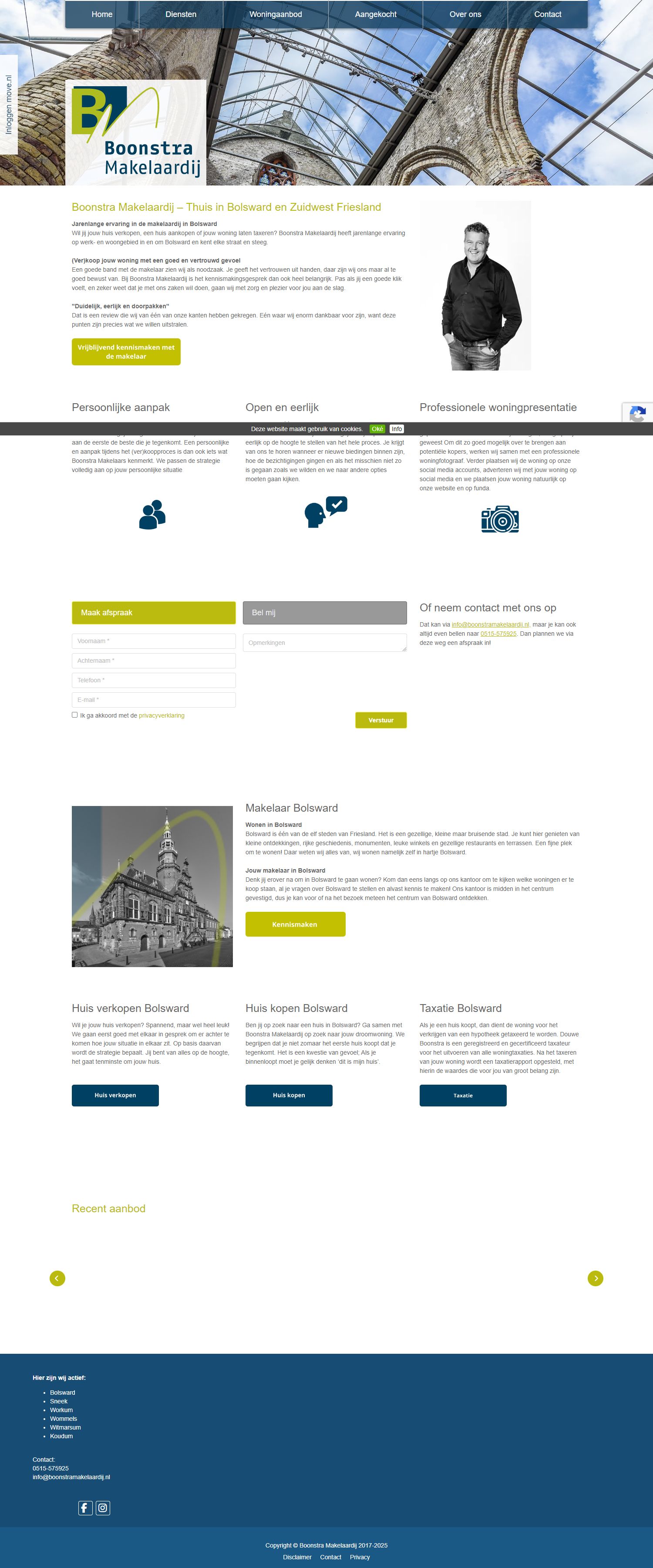 Screenshot van de website van www.boonstramakelaardij.nl