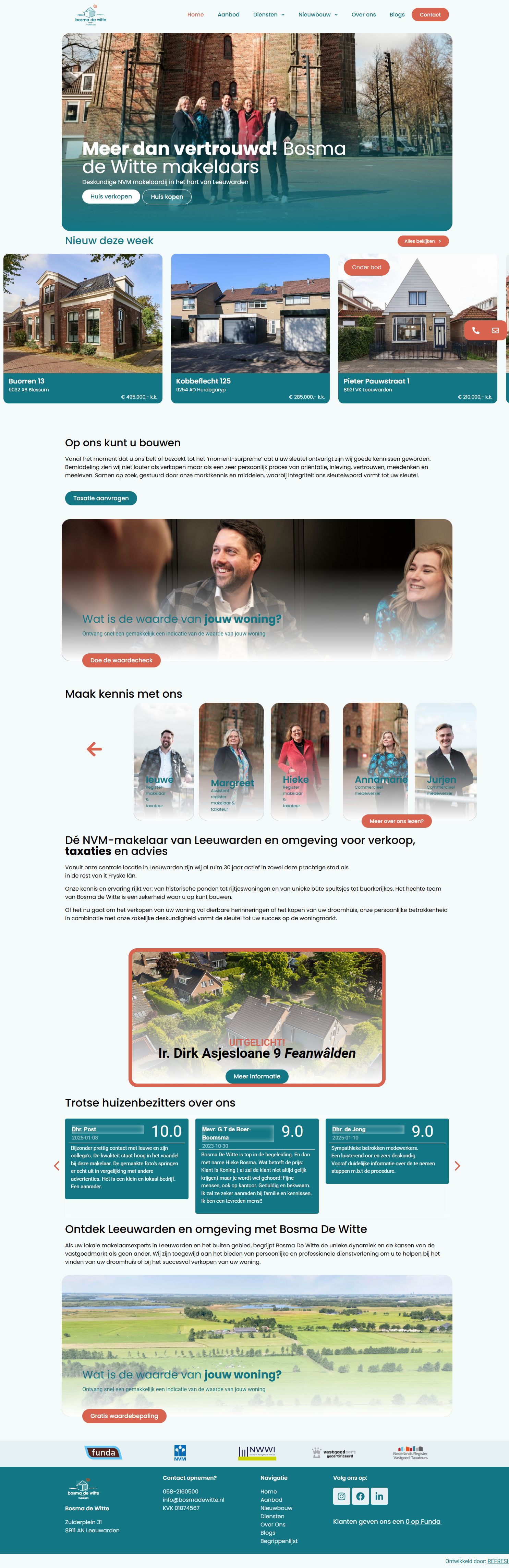 Screenshot of the website of www.bosmadewitte.nl