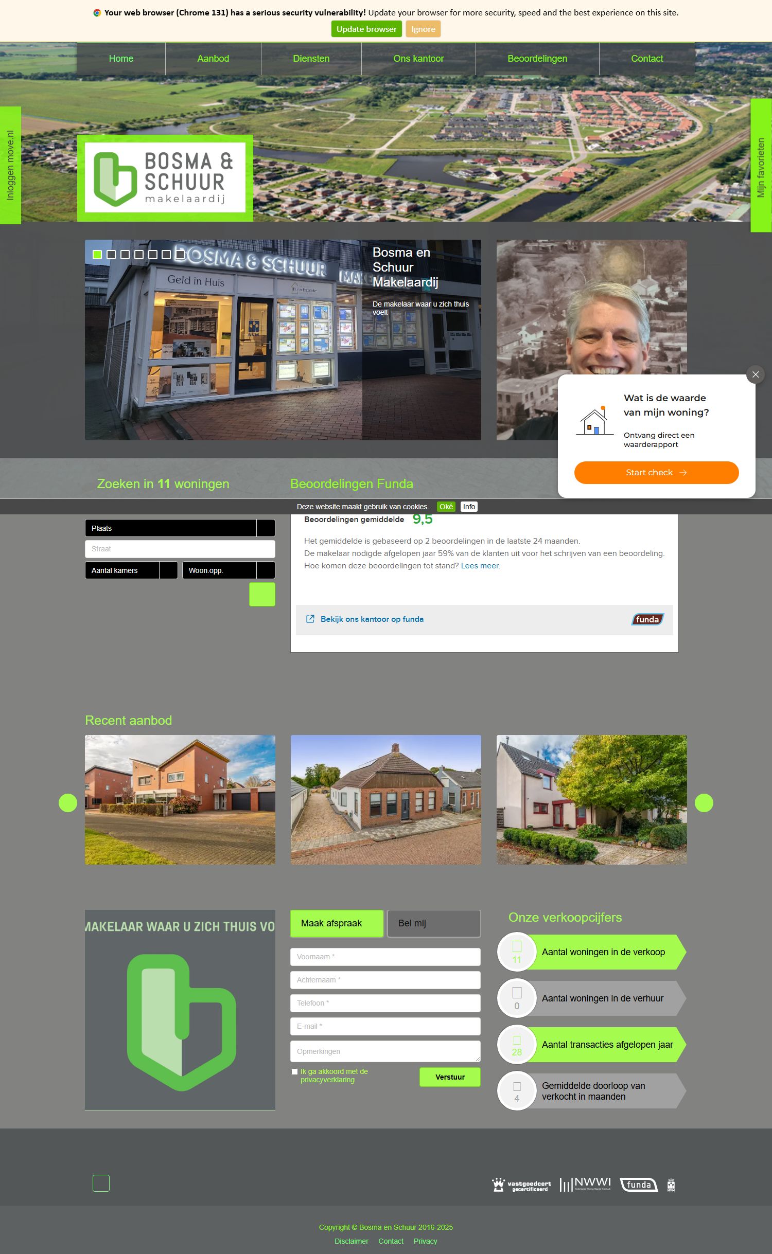 Capture d'écran du site web de www.bosmaenschuur.nl