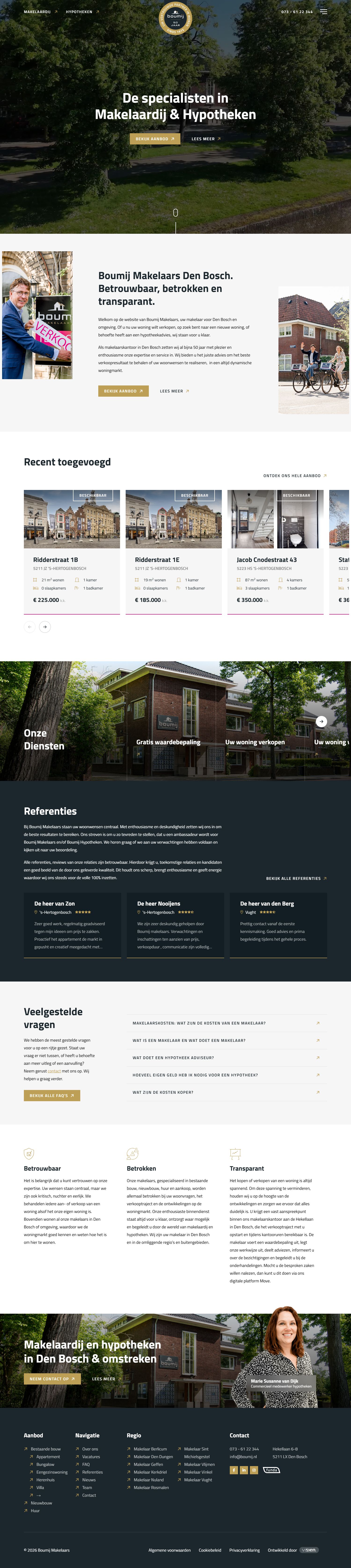 Screenshot van de website van www.boumij.nl