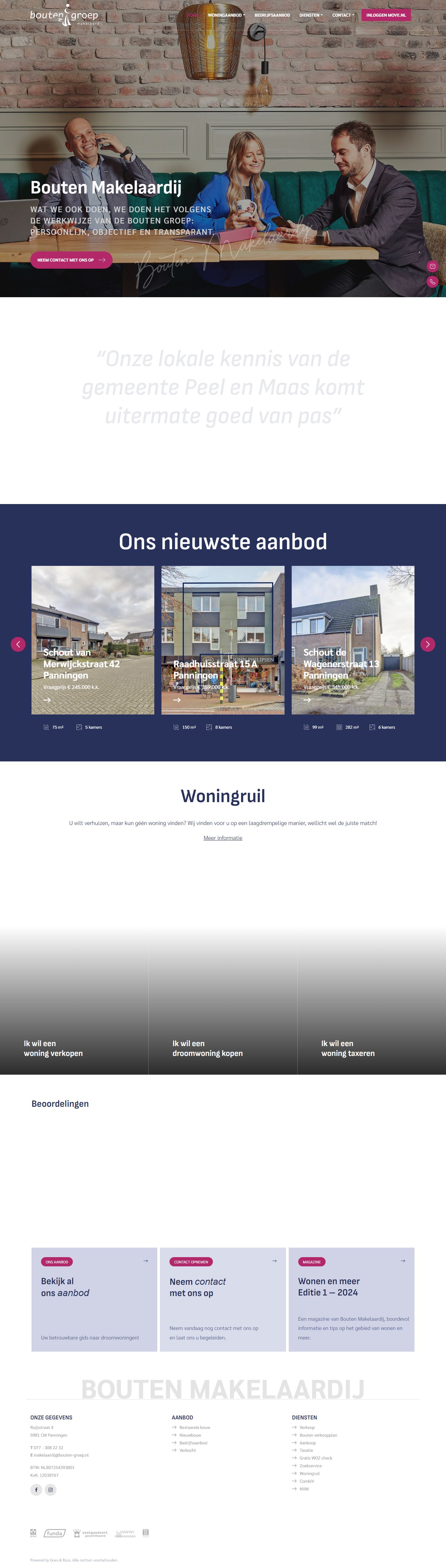 Screenshot van de website van www.boutenmakelaardij.nl