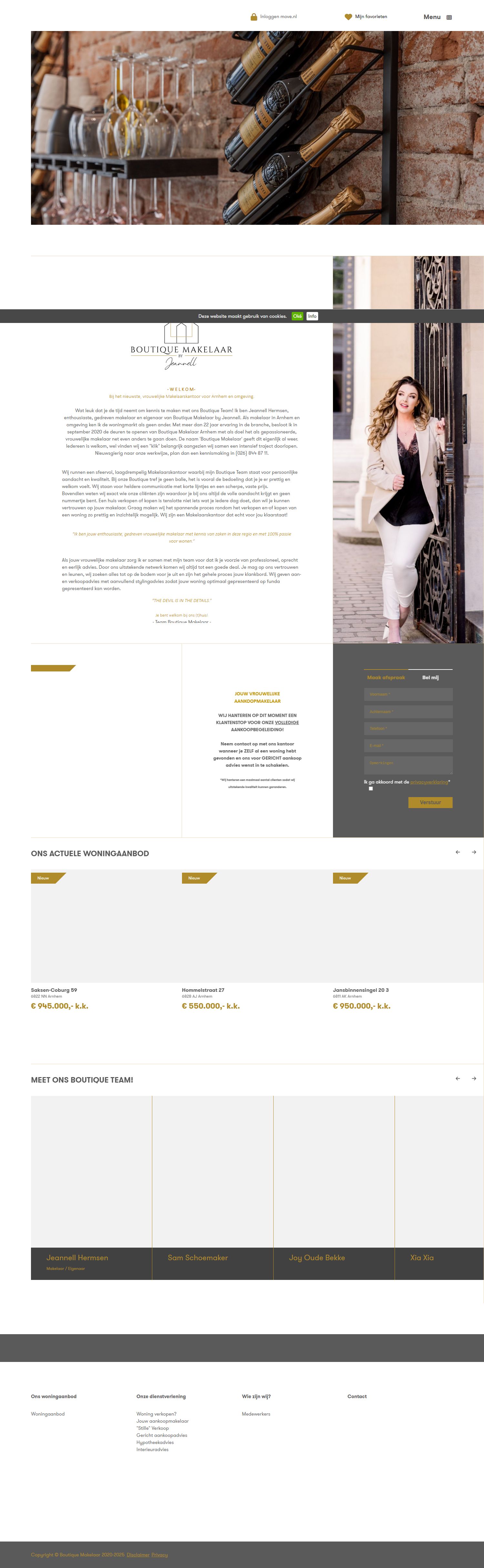 Screenshot van de website van www.boutiquemakelaar.nl