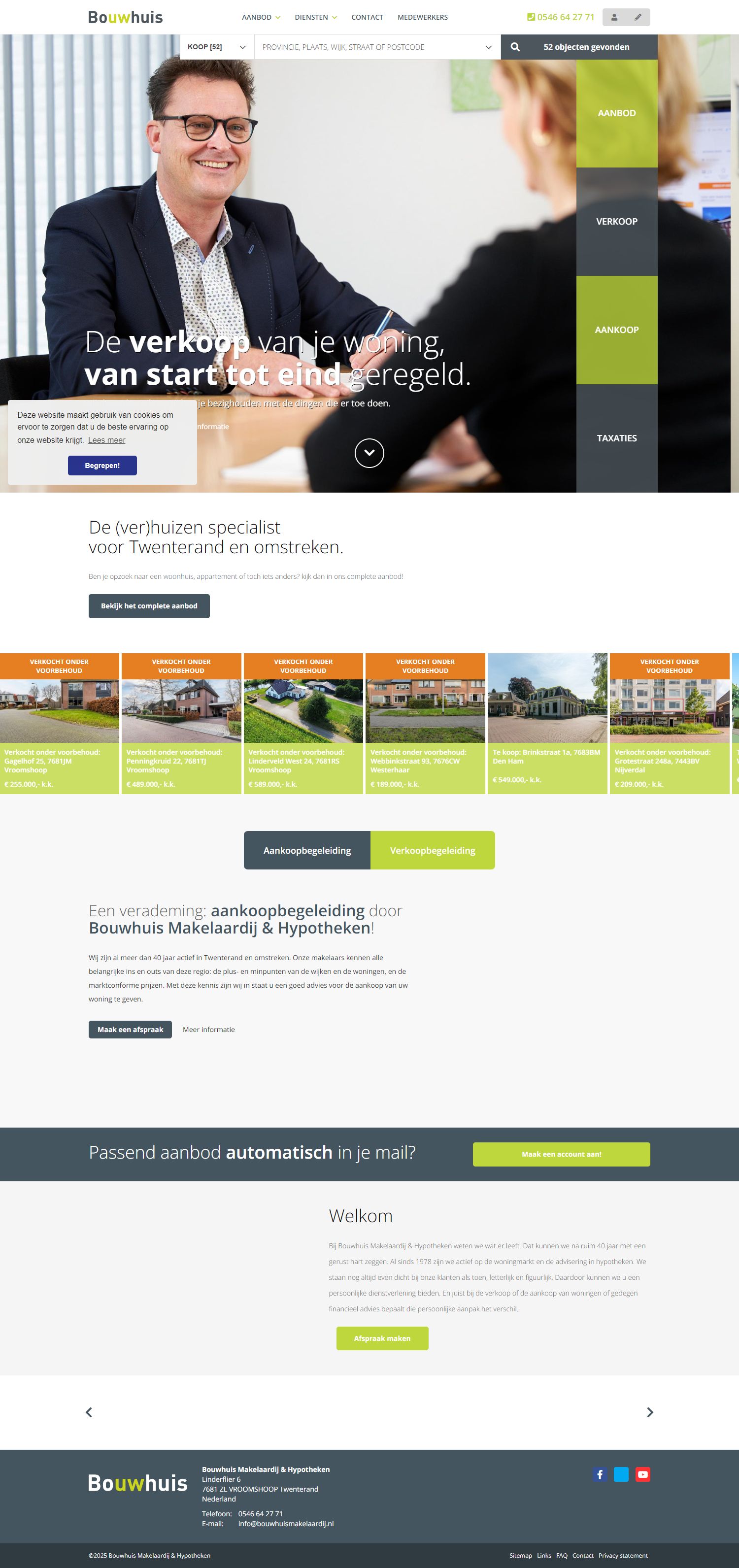 Screenshot van de website van www.bouwhuismakelaardij.nl
