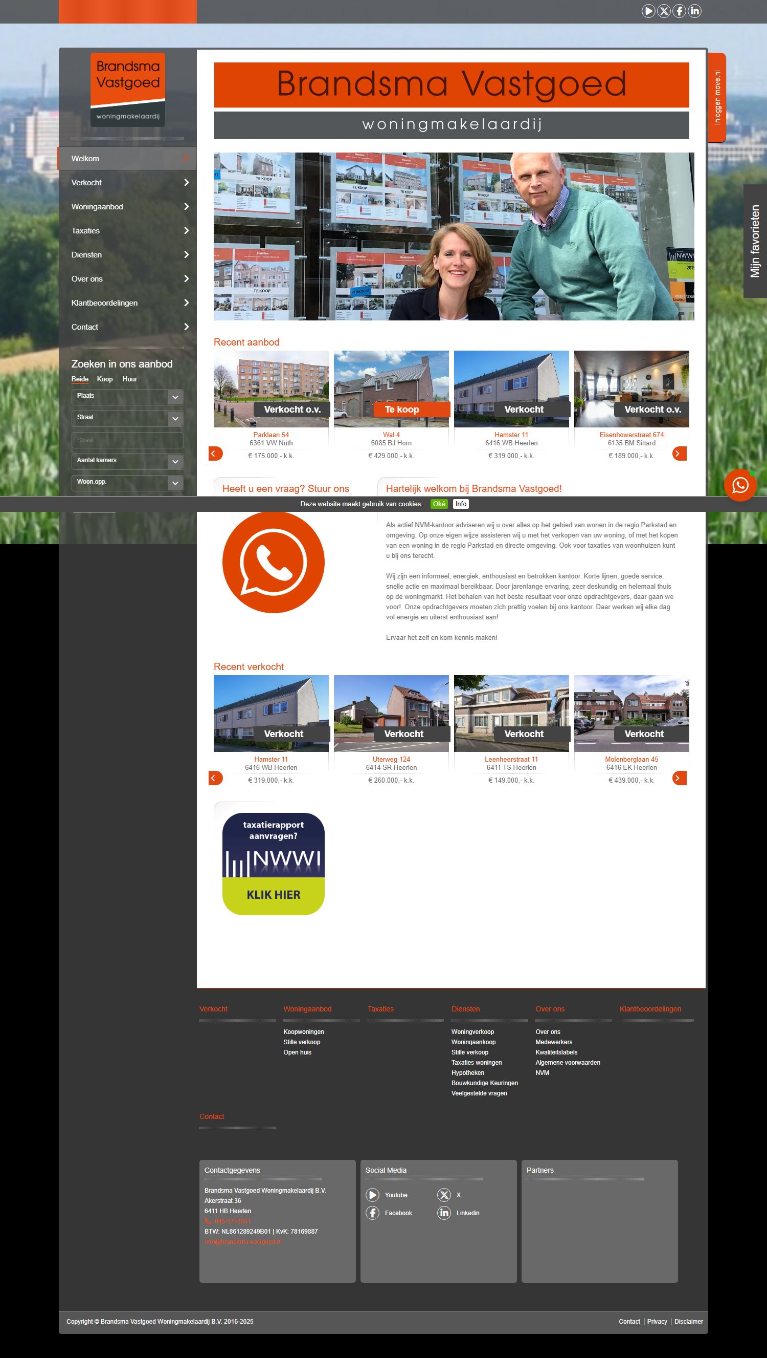 Screenshot van de website van www.brandsma-vastgoed.nl