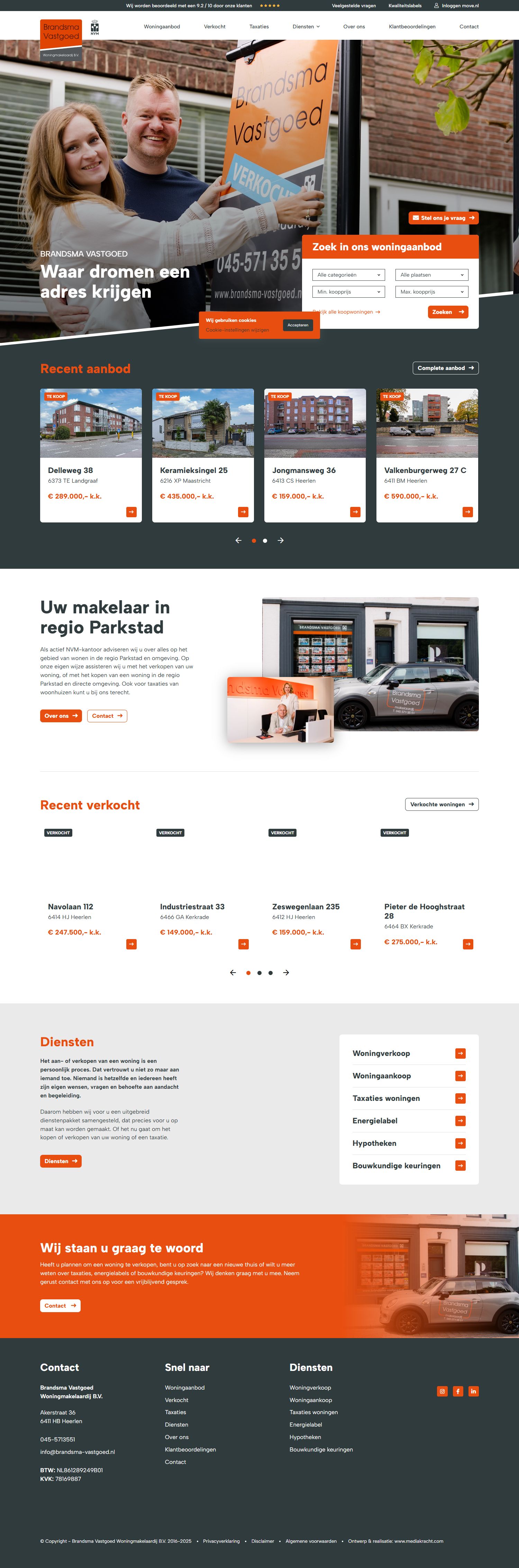 Screenshot of the website of www.brandsma-vastgoed.nl