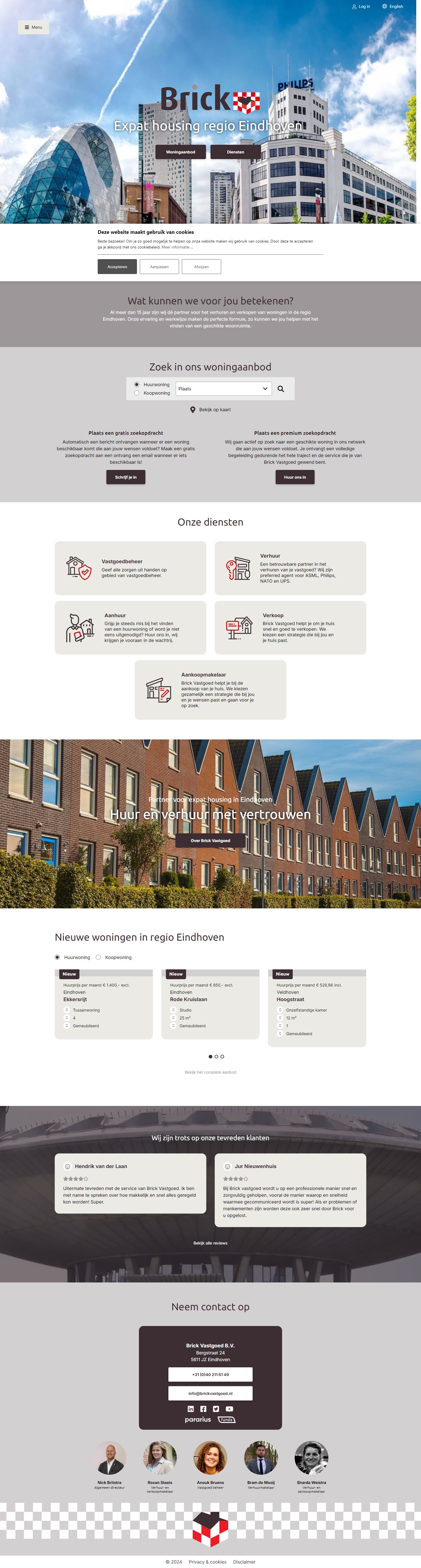 Screenshot van de website van www.brickvastgoed.nl