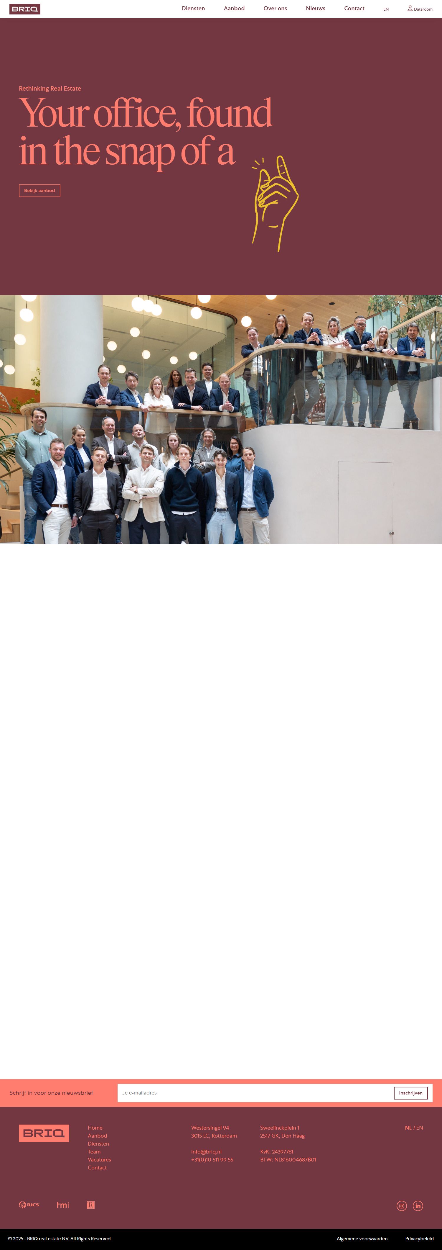 Team foto van BRiQ real estate B.V.