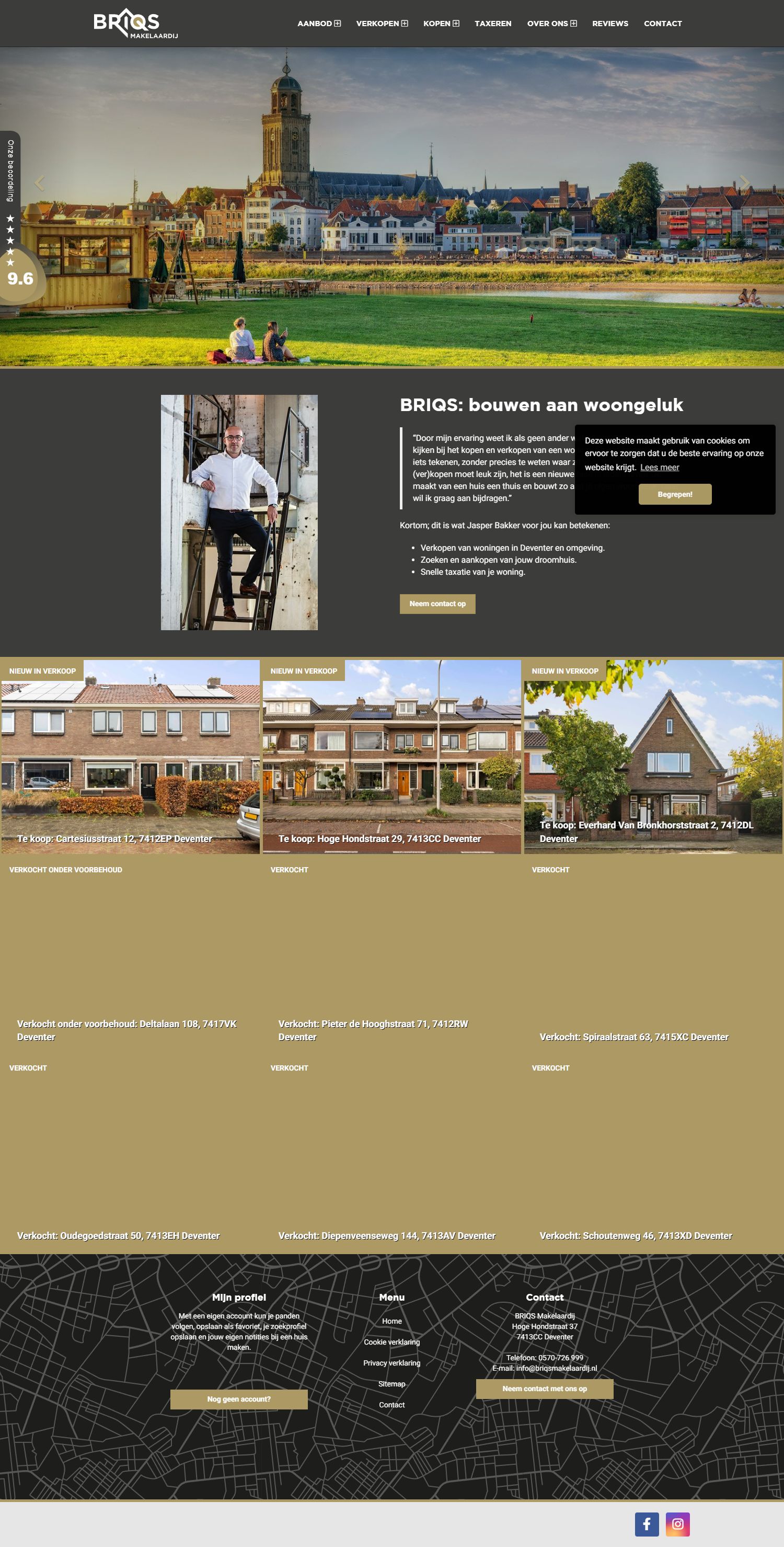 Screenshot of the website of www.briqsmakelaardij.nl