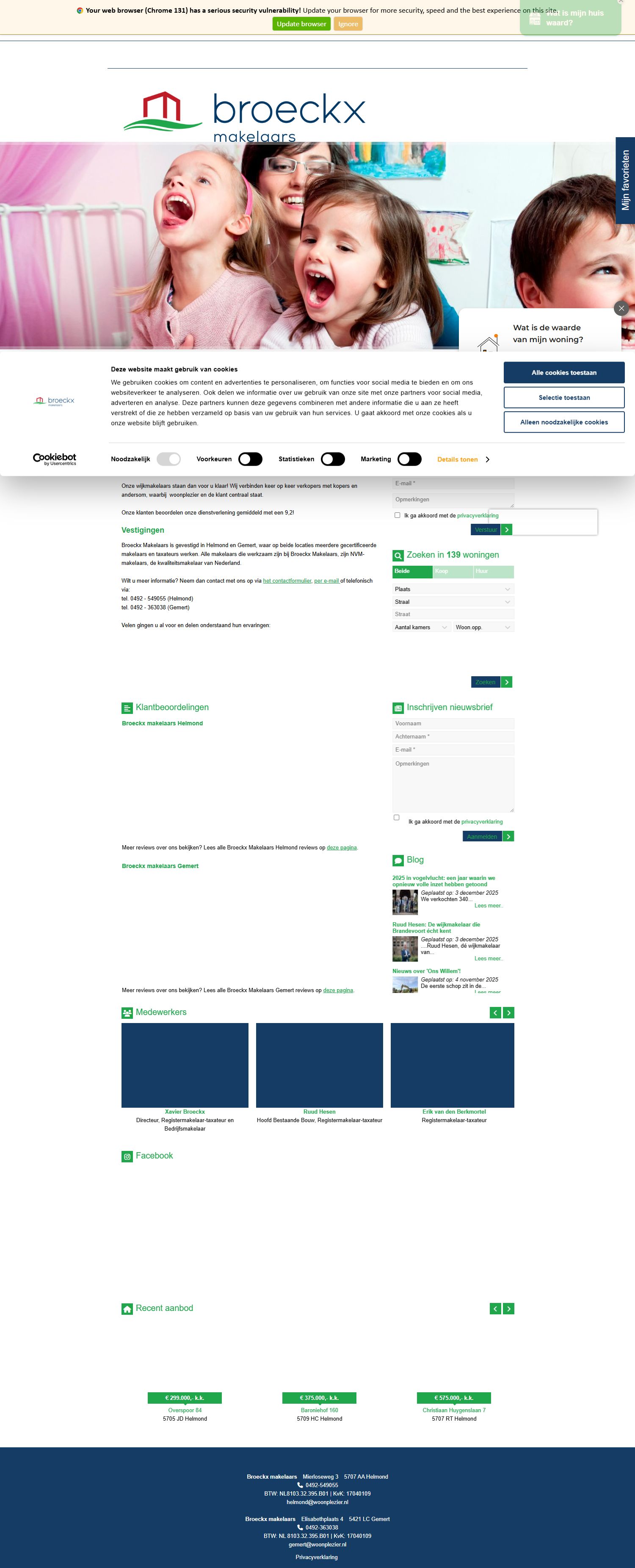 Screenshot van de website van www.woonplezier.nl