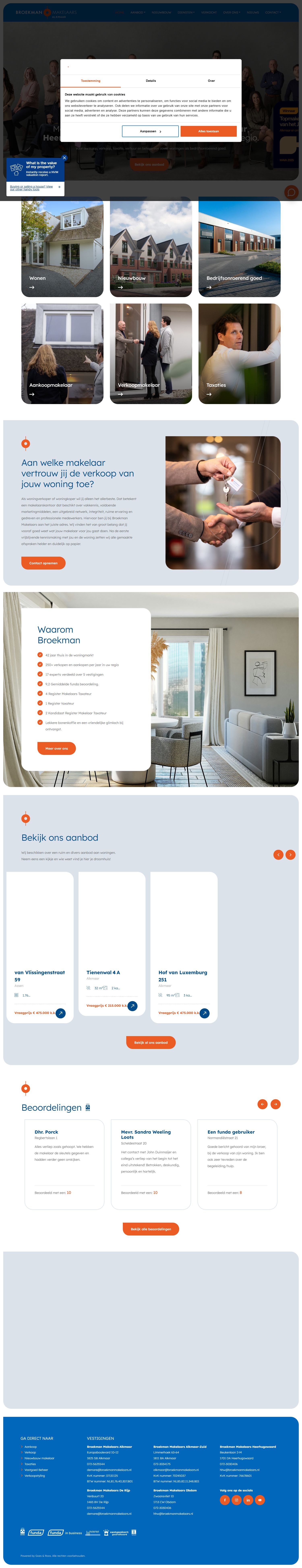 Capture d'écran du site web de www.broekmanmakelaars.nl