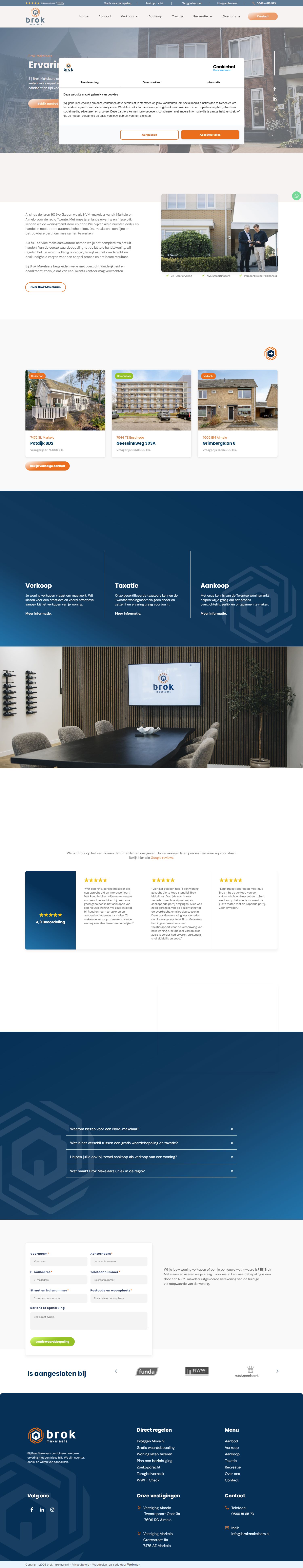 Capture d'écran du site web de www.brokmakelaars.nl