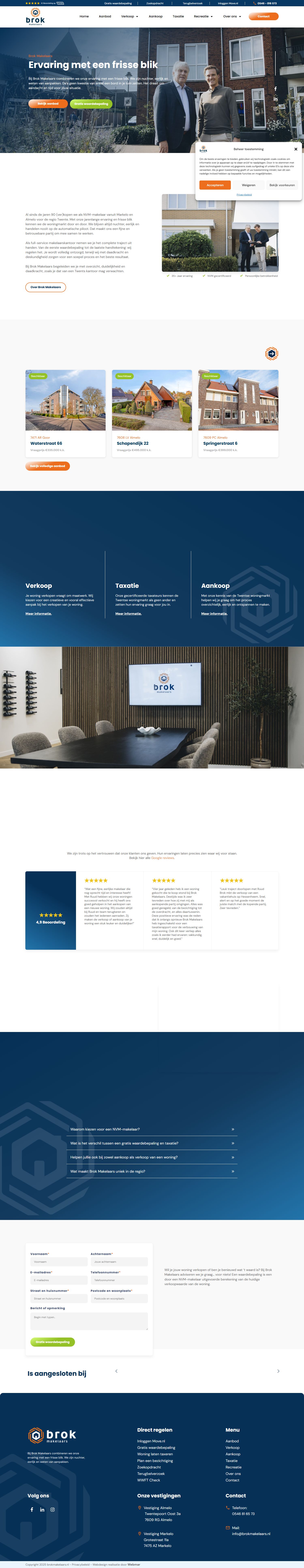 Screenshot of the website of www.brokmakelaars.nl
