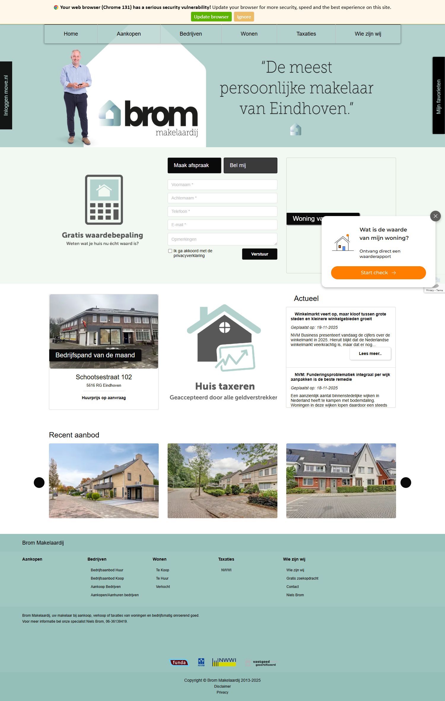 Capture d'écran du site web de www.brommakelaardij.nl