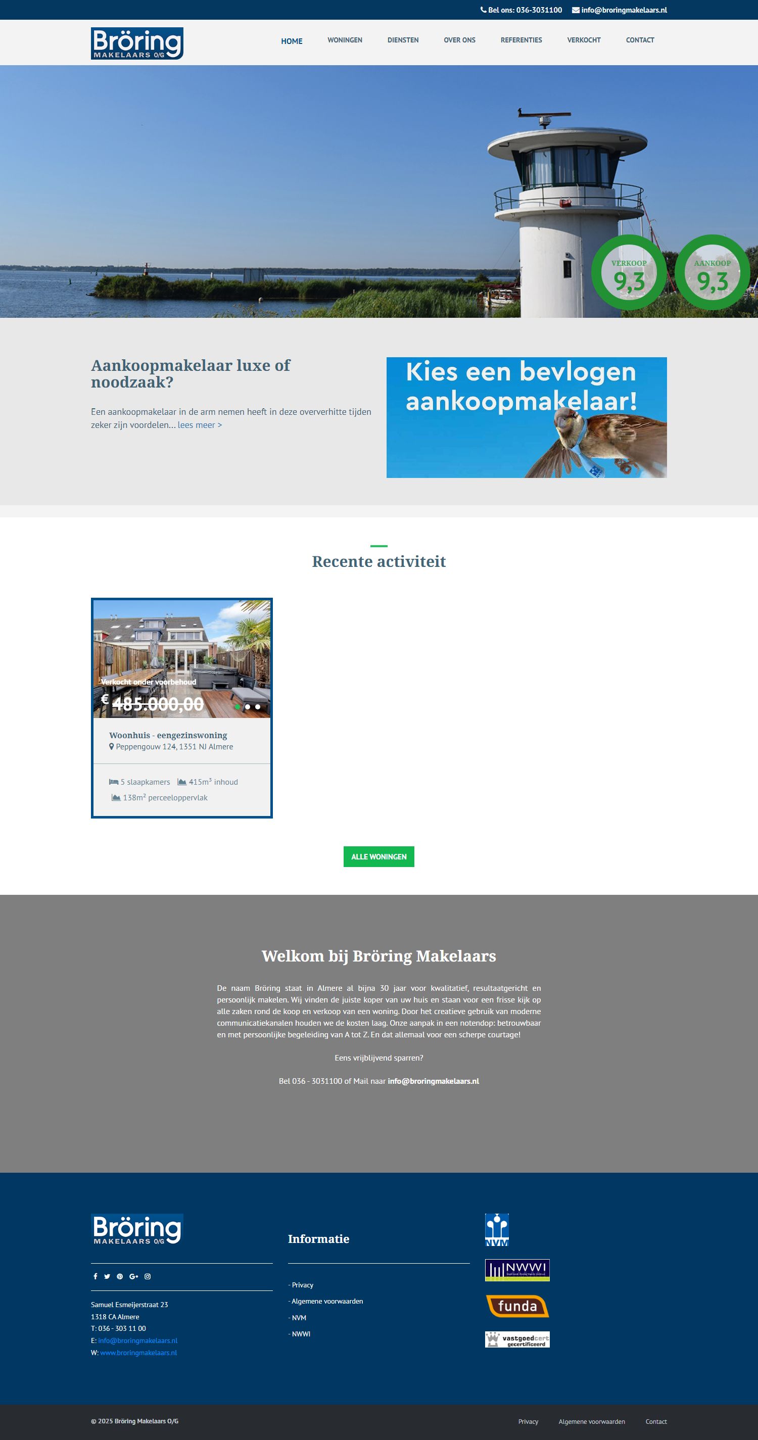 Screenshot van de website van www.broringmakelaars.nl